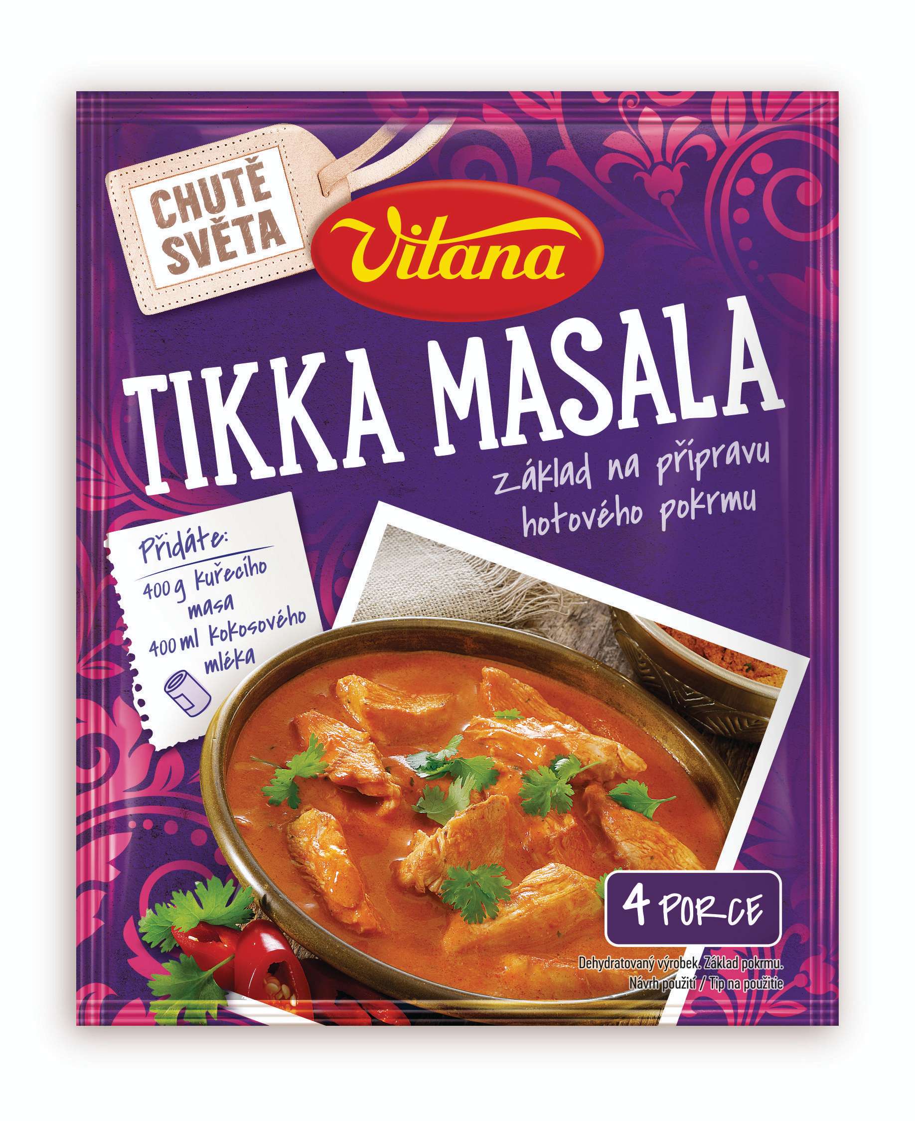 Trvanlivé potraviny - Vitana Tikka masala, základ na přípravu hotového pokrmu 55g