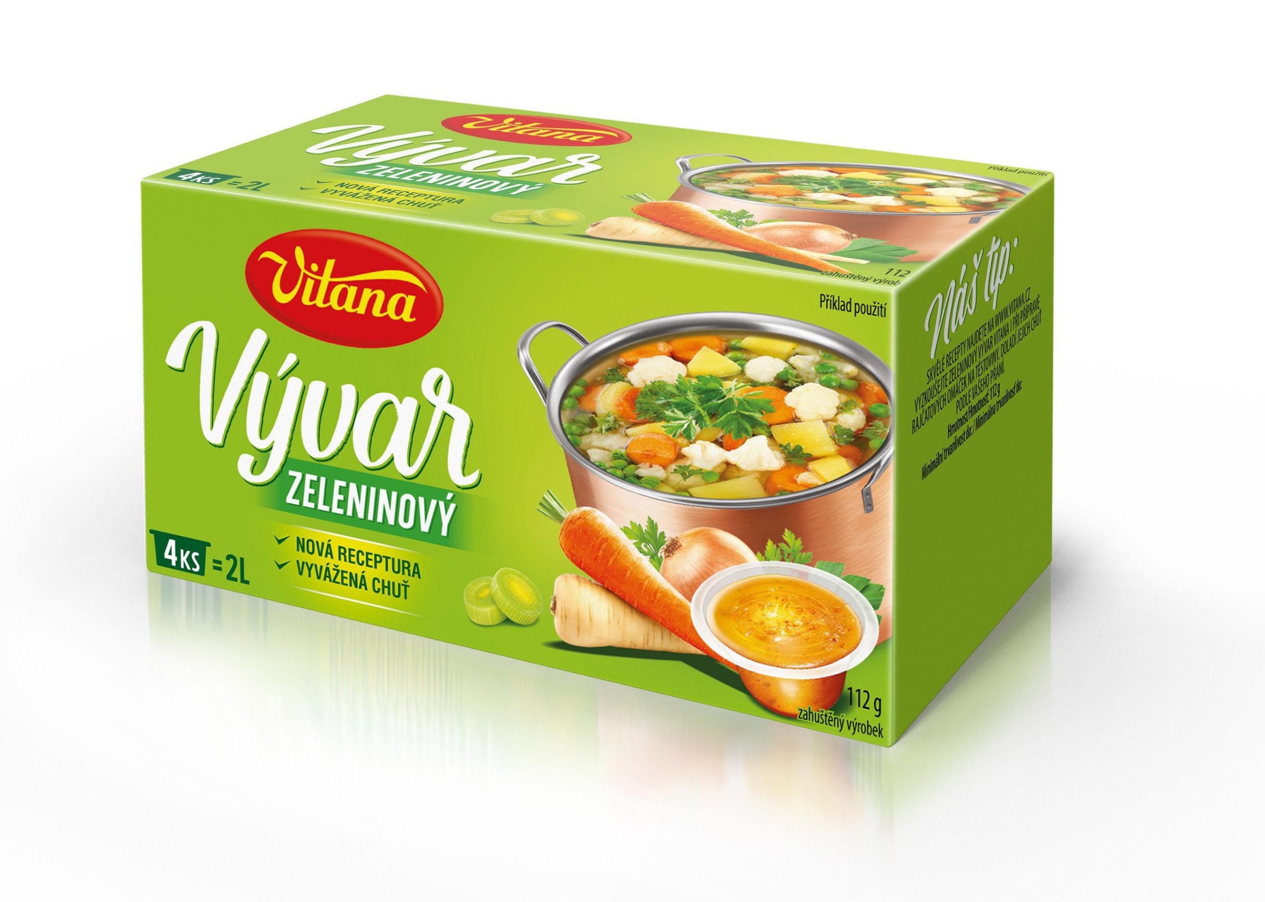 Trvanlivé potraviny - Vitana Vývar zeleninový 4ks 112 g