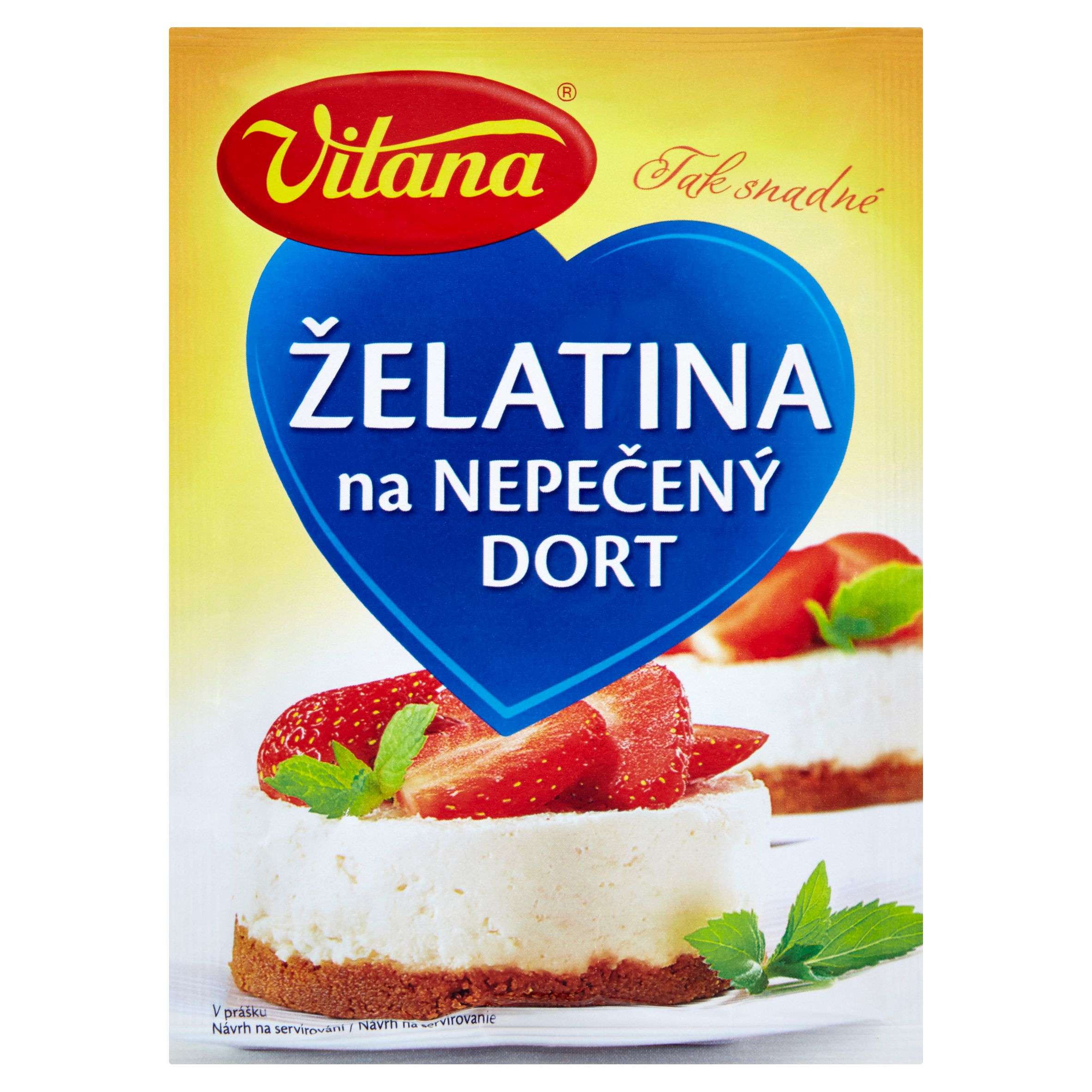 Trvanlivé potraviny - Vitana Želatina na nepečený dort v prášku 50 g