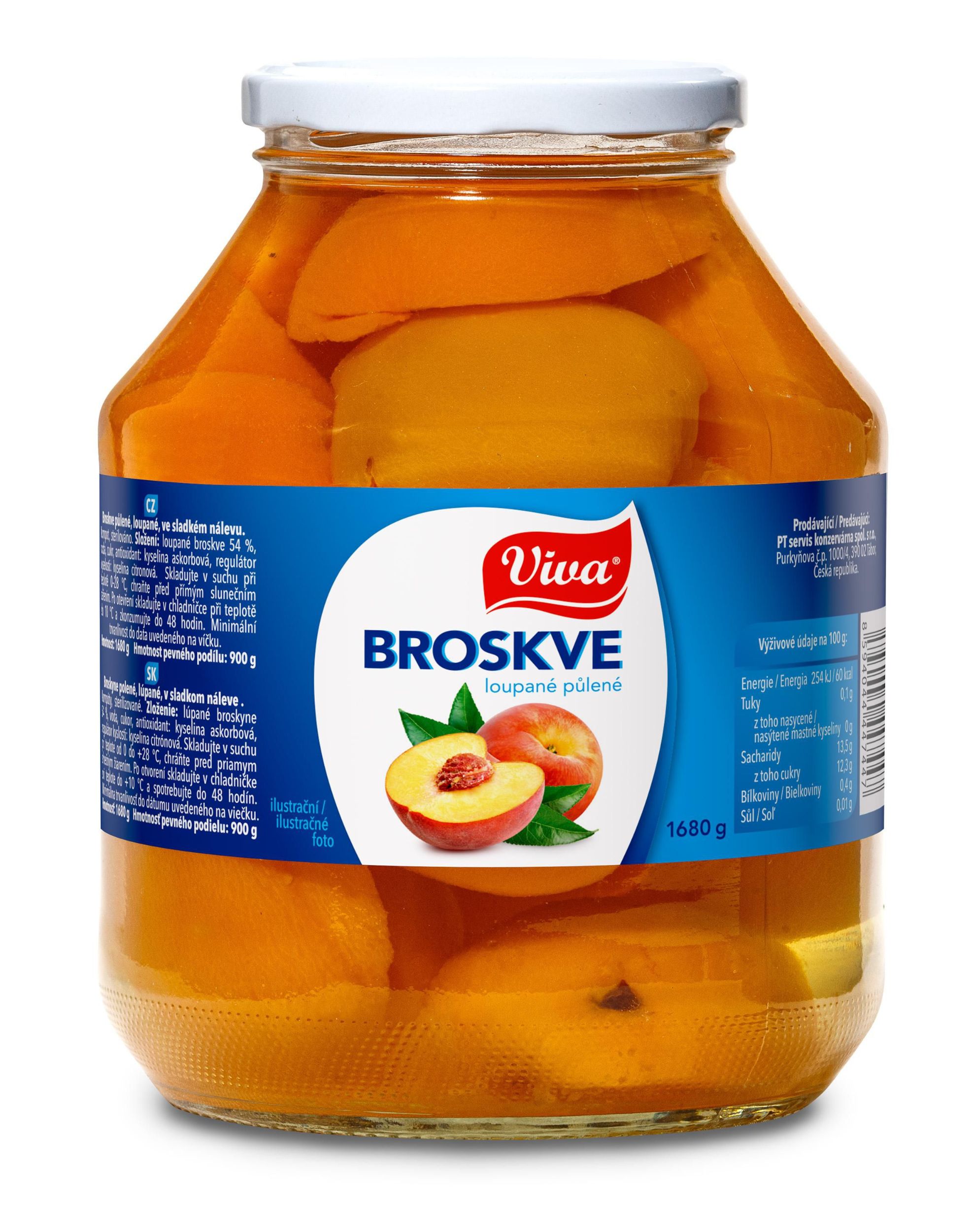 Trvanlivé potraviny - Viva Broskve 1680g