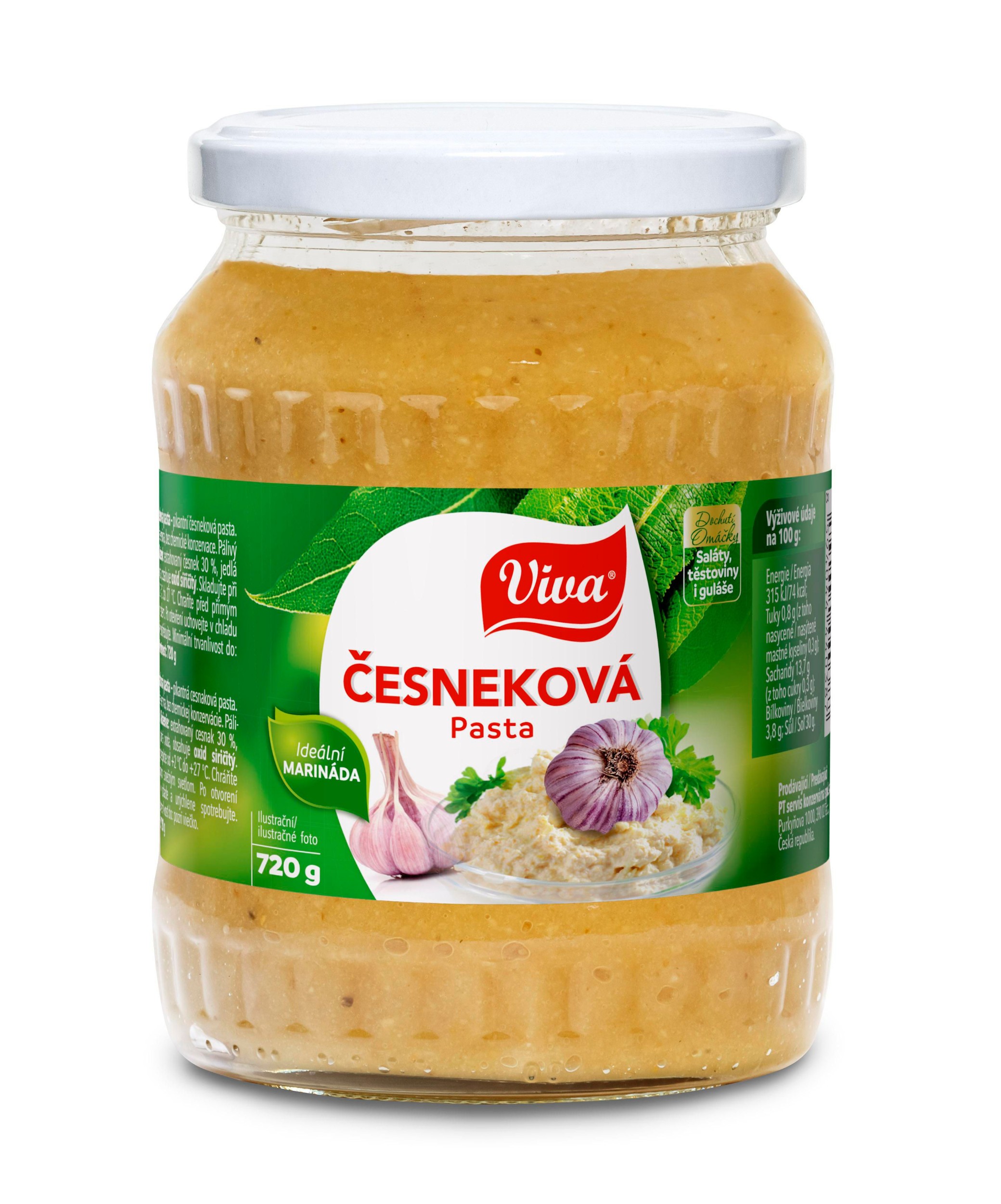 Trvanlivé potraviny - Viva Česneková pasta 30% 720 ml