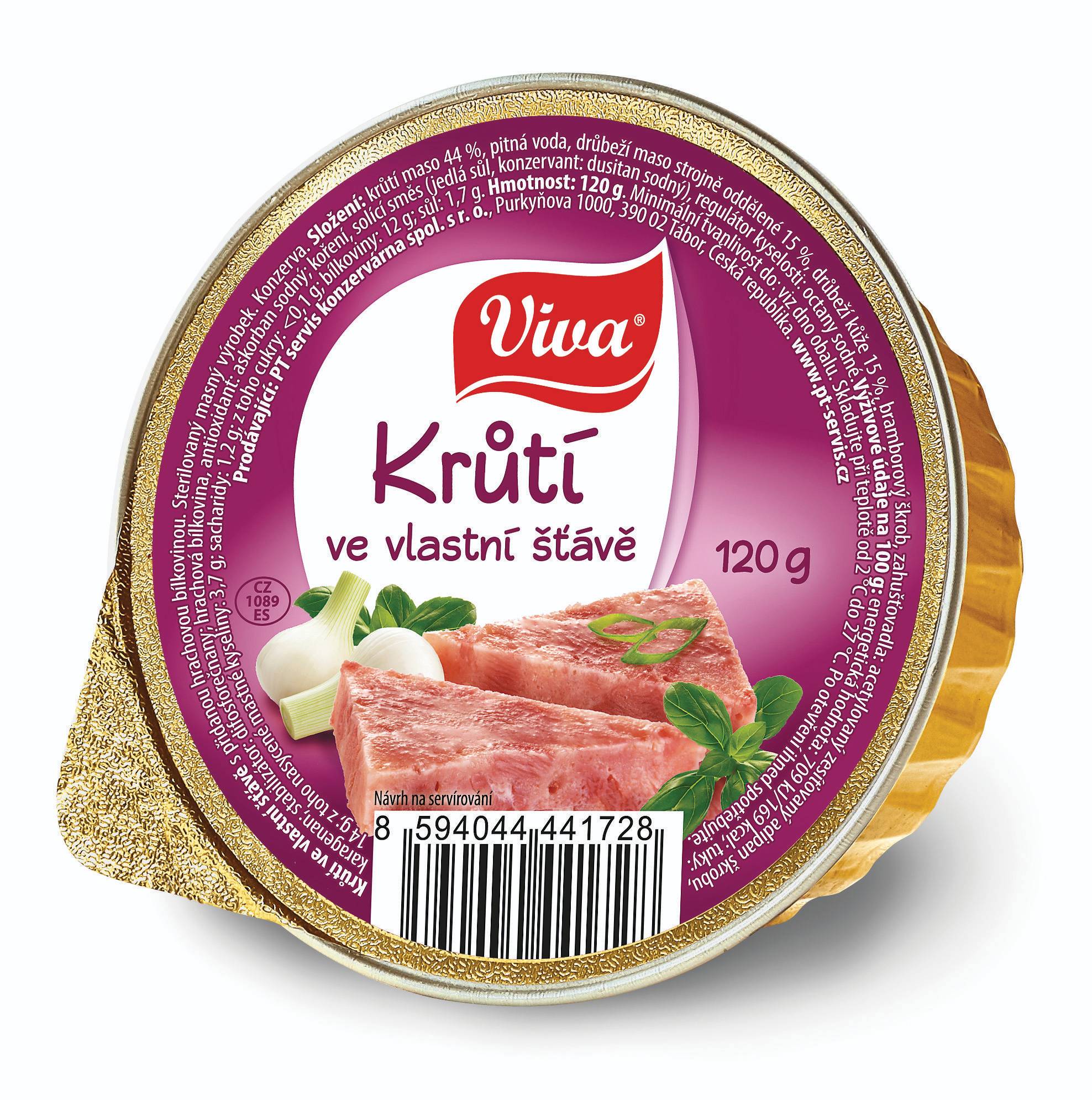 Trvanlivé potraviny - Viva Krůtí maso ve vlastní šťávě 120 g