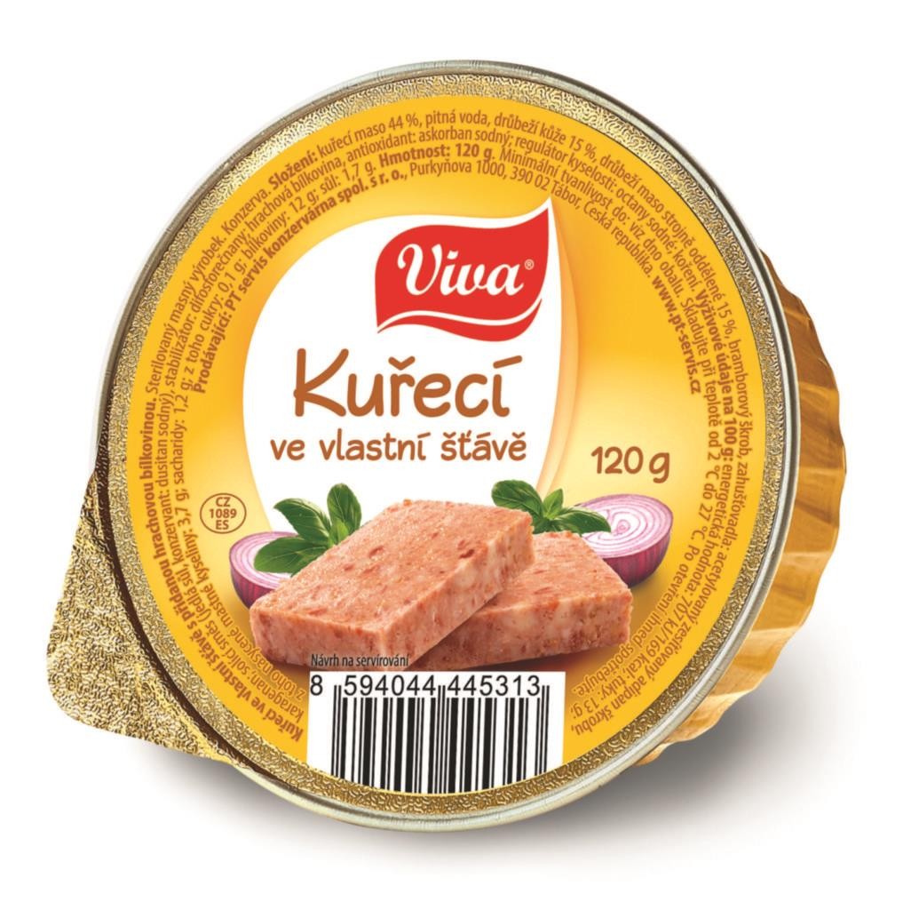 Trvanlivé potraviny - Viva Kuřecí ve vlastní šťávě 120g