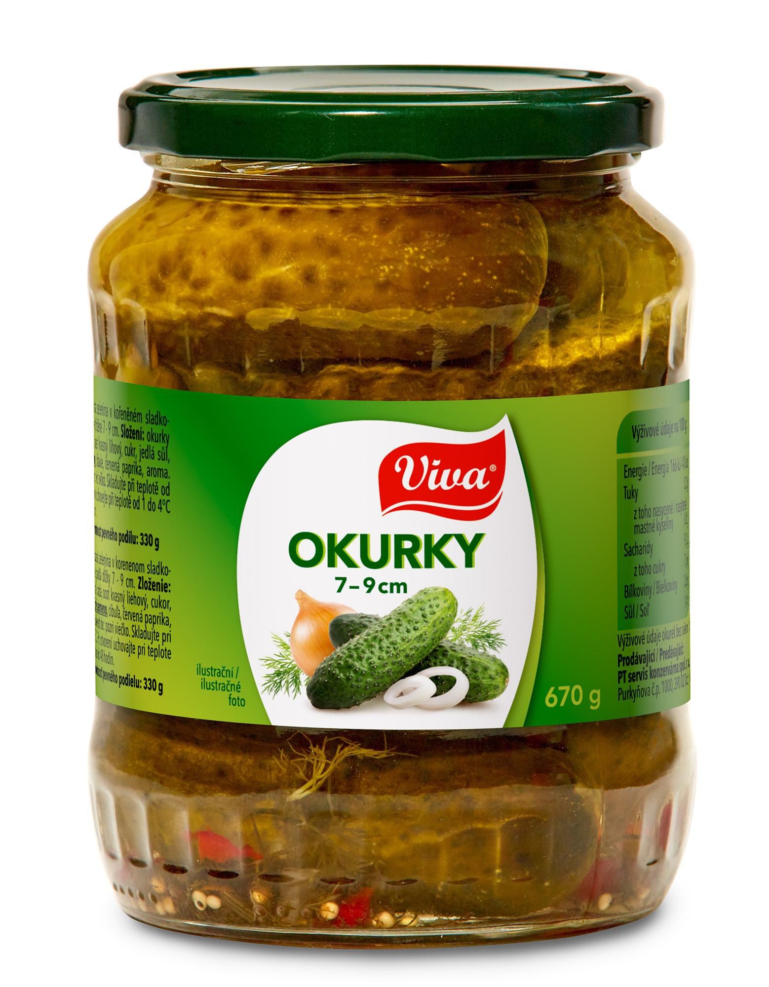 Trvanlivé potraviny - Viva Okurky 7-9 cm 670 g