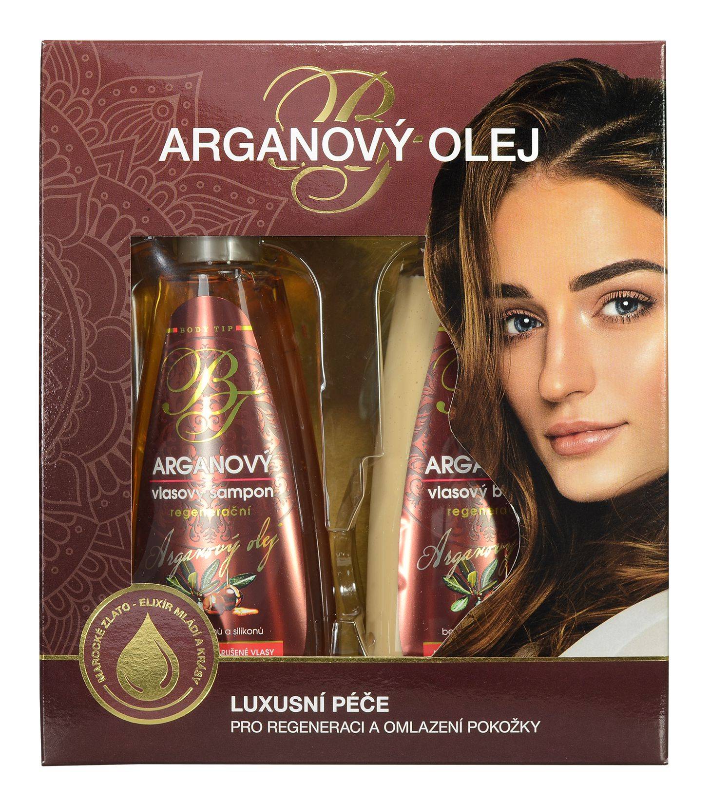 Vivaco Dárková kazeta kosmetiky s arganovým olejem - šampon na vlasy 250 ml + balzám na vlasy 250 ml