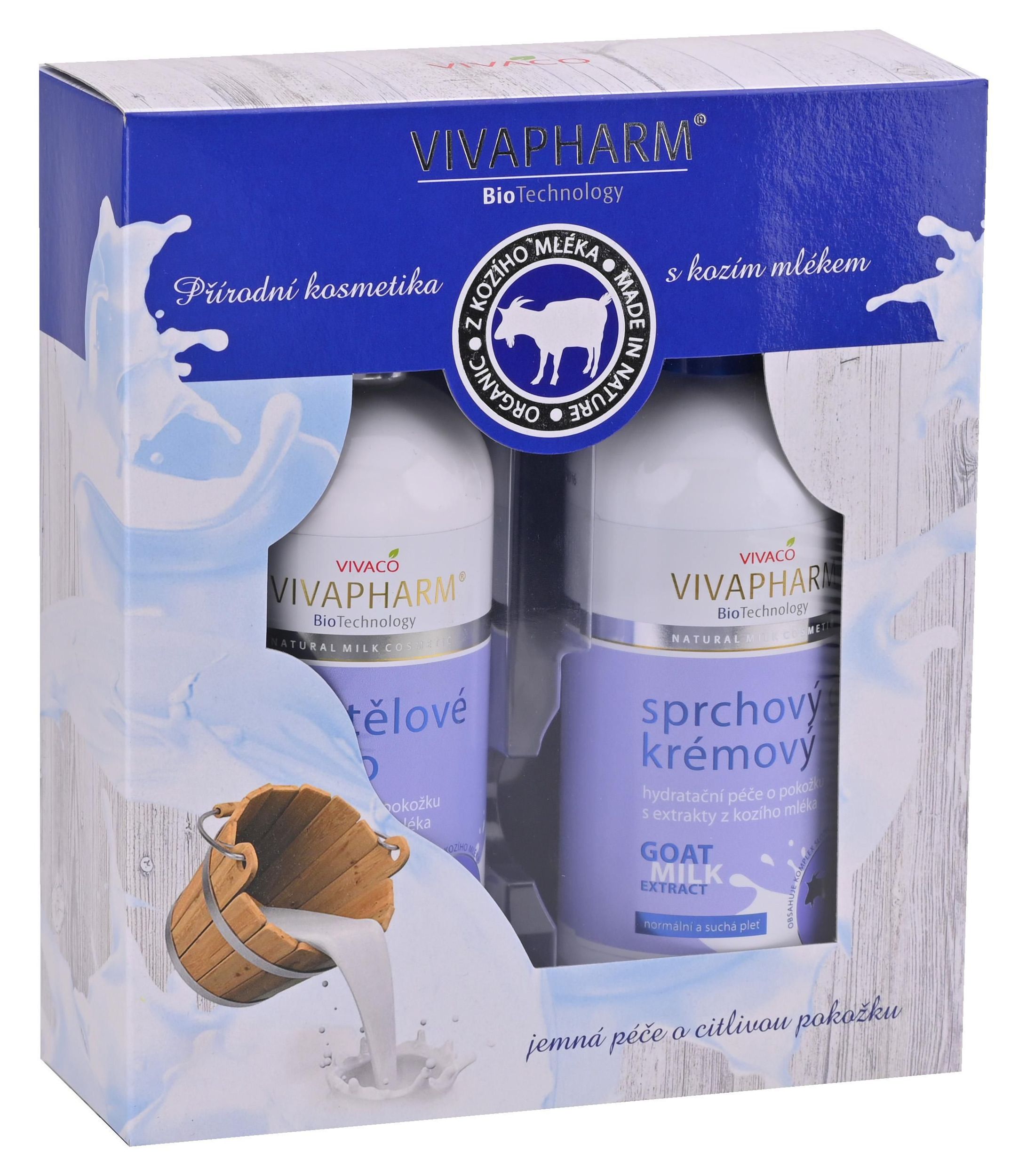 Vivaco Dárková kazeta s kozím mlékem, šampon na vlasy 400 ml + balzám na vlasy 400 ml-0