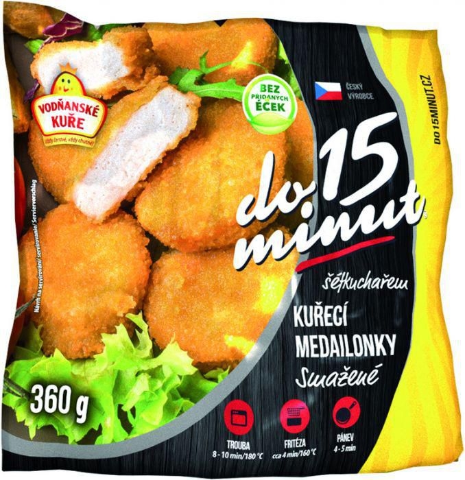 Mražené potraviny - Vodňanská drůbež Smažené kuřecí medailonky mražené 360 g