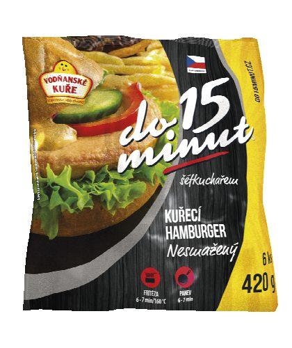 Mražené potraviny - Vodňanské kuře, Kuřecí hamburger, mražené 420g