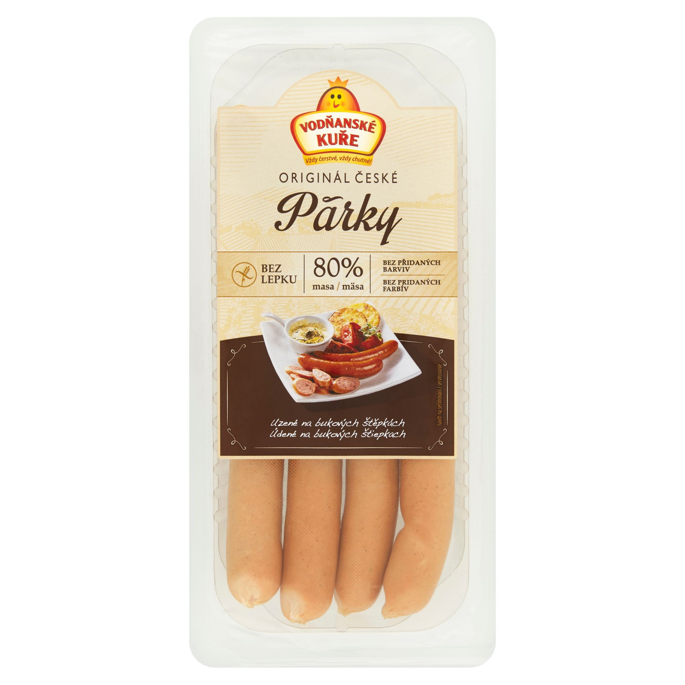 Uzeniny a lahůdky - Vodňanské Kuře Original české párky 200g