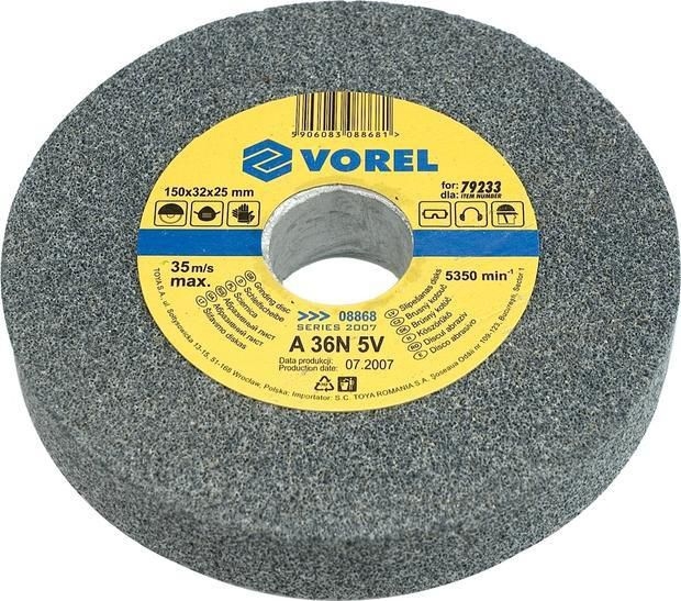Domácnost a Zahrada - Vorel Kotouč brusný 125 x 12 x 15 mm jemný do stolní brusky