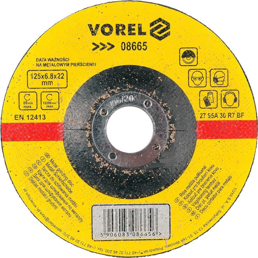 Domácnost a Zahrada - Vorel Kotouč na kov 125 x 22 x 6,8 mm vypouklý brusný