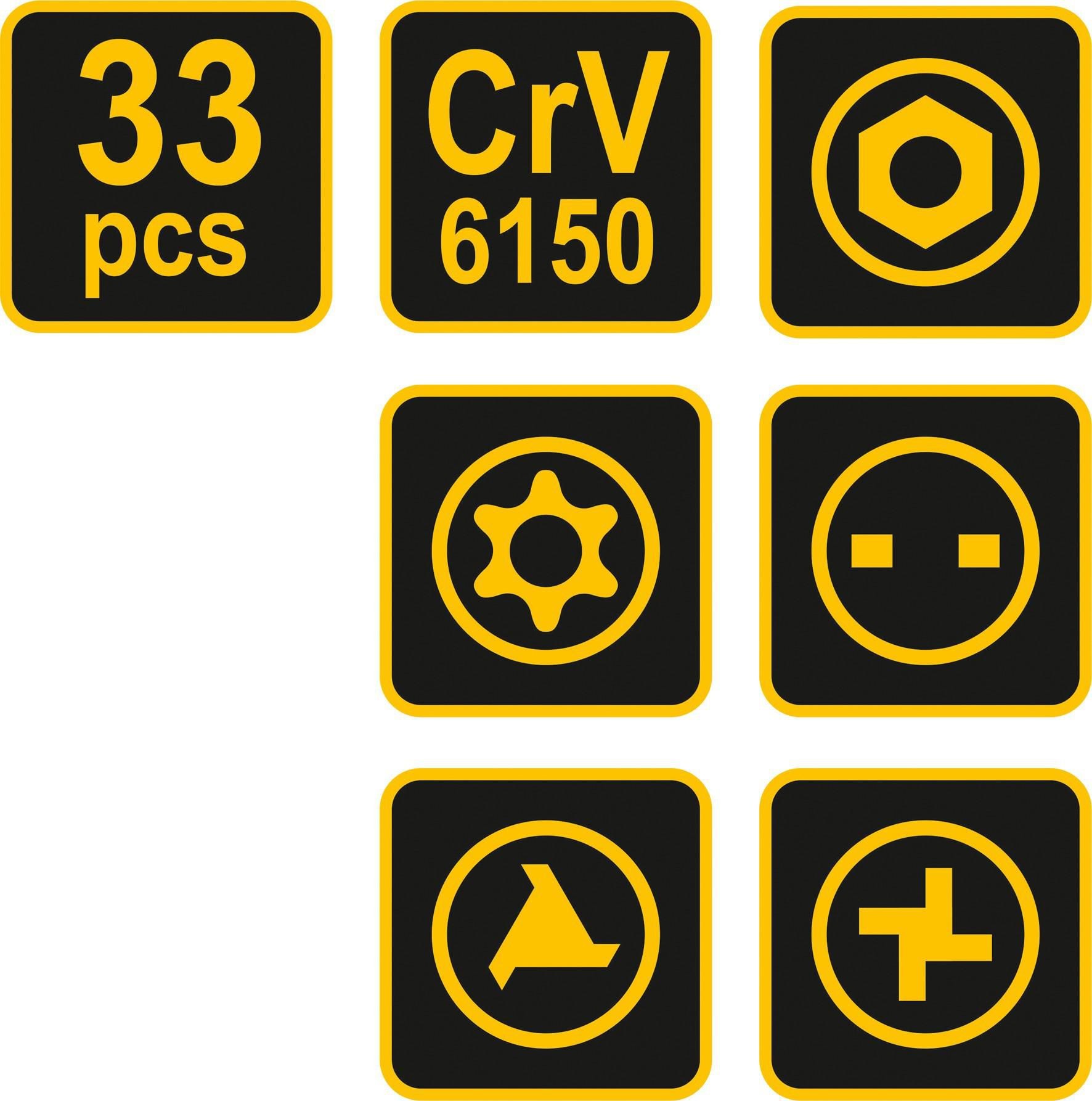 Vorel Sada bitů 33 ks crv-4