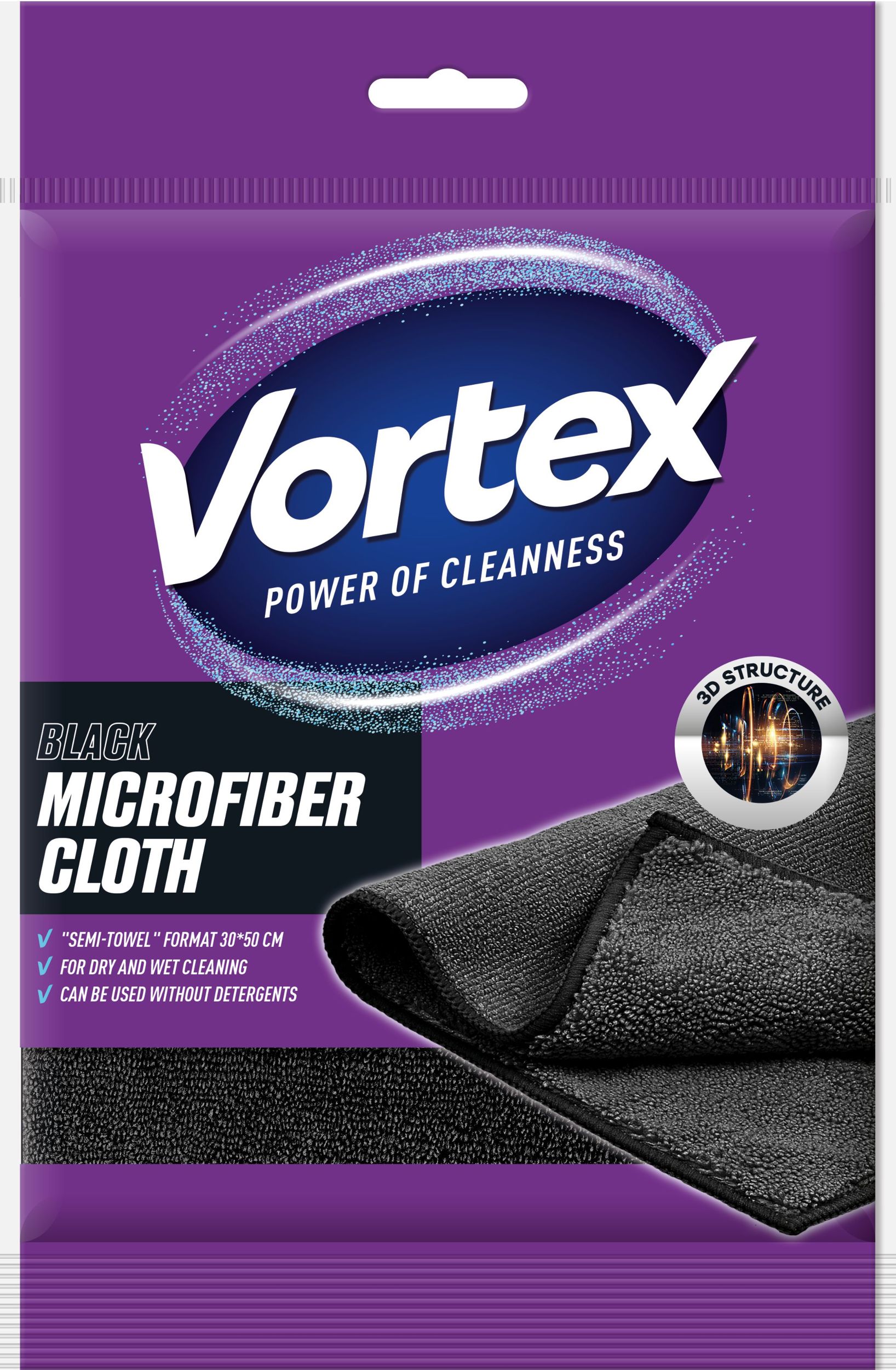 Vortex Hadřík mikrovlákno black 1 ks