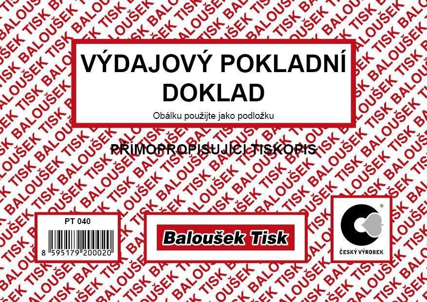 Domácnost a Zahrada - Výdajový pokladní doklad JÚ samopropisující PT040