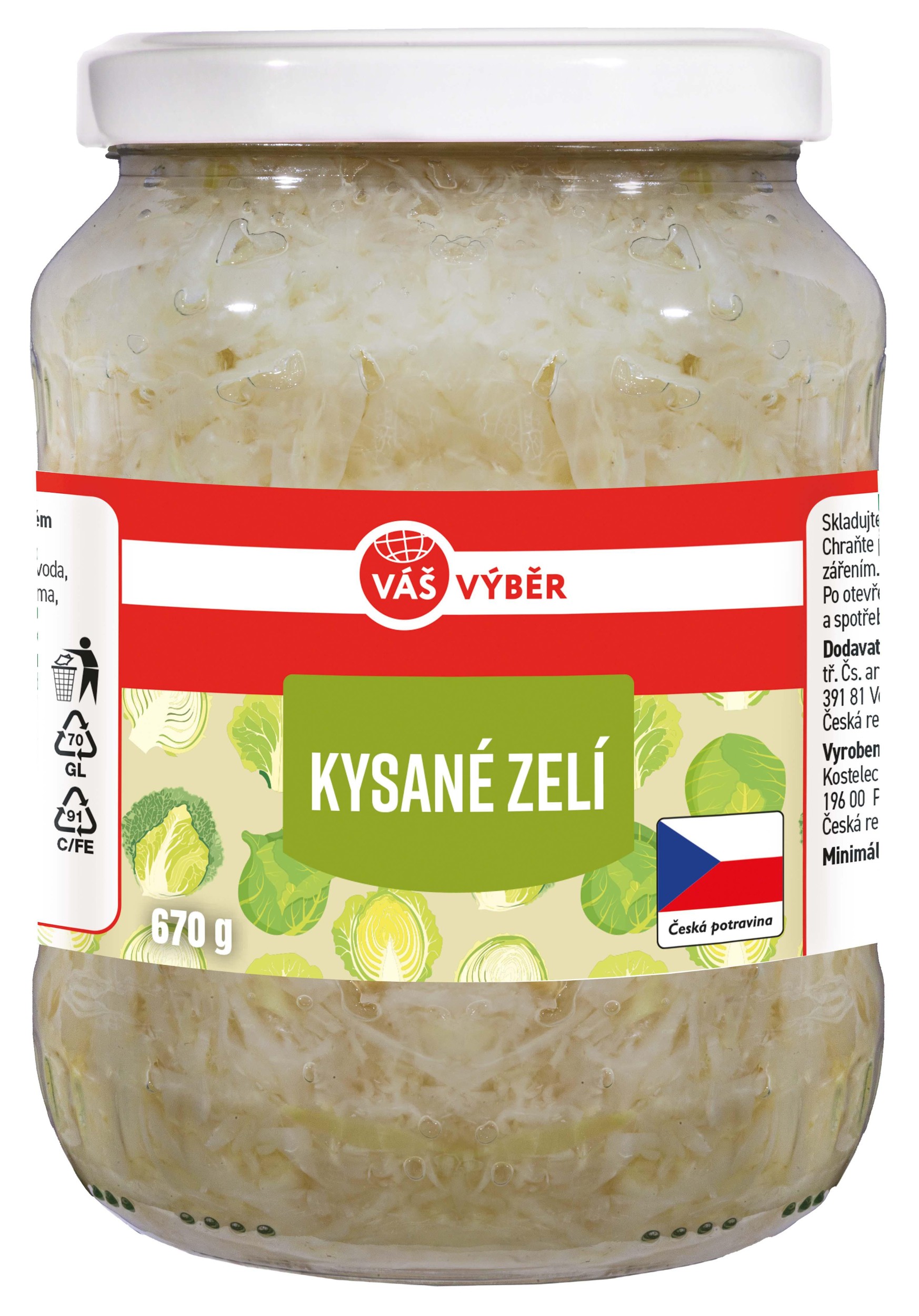 Trvanlivé potraviny - Výš Výběr Kysané zelí 670g