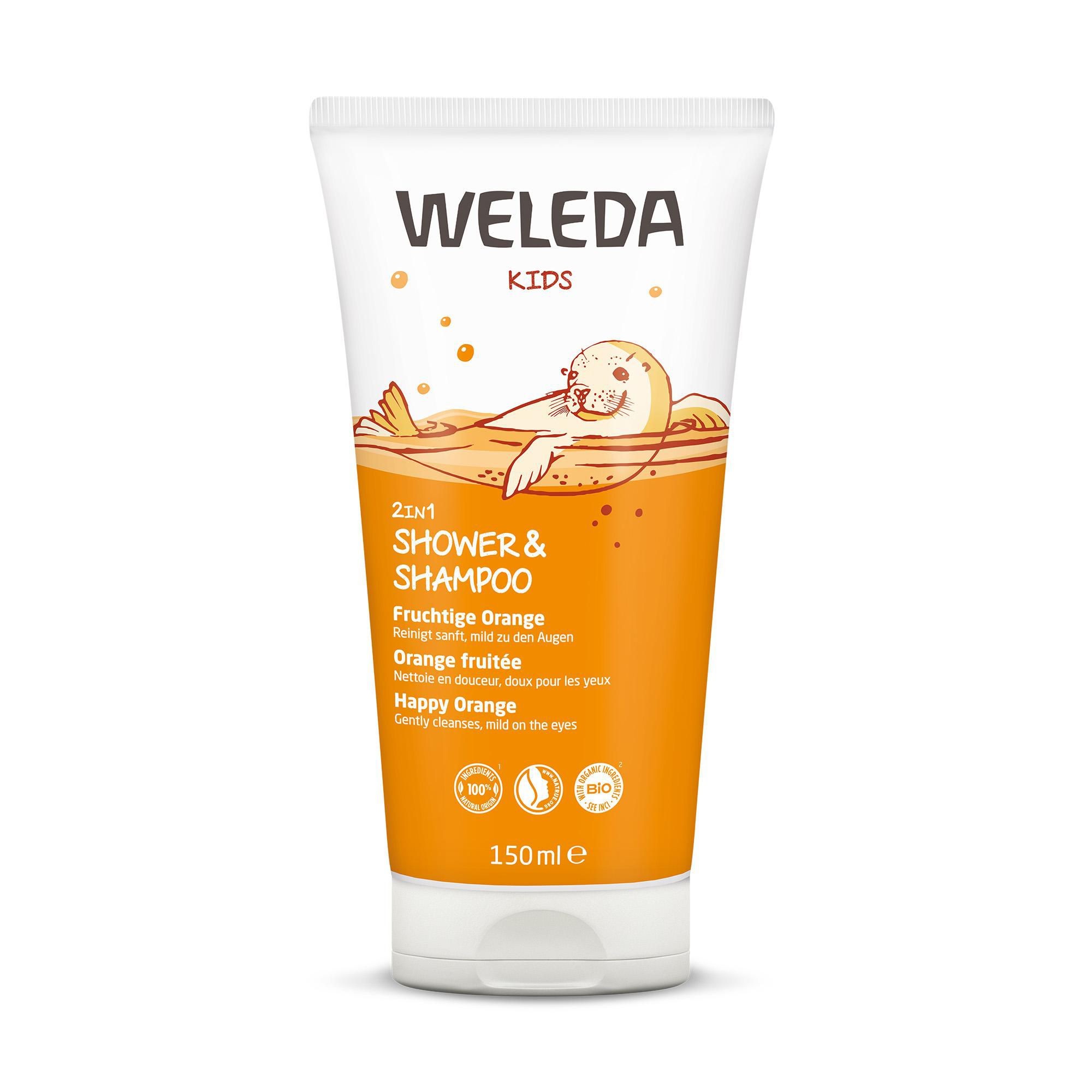 Svět dětí - Weleda 2 v 1 Sprchový krém a šampon Šťastný pomeranč 150 ml