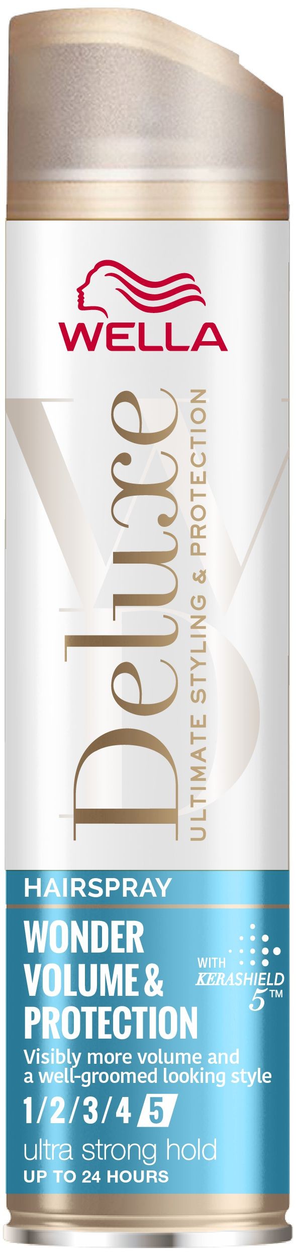 Drogerie a kosmetika - Wella Deluxe Lak na vlasy s keratinovou ochranou a extra silnou fixací pro objem a lesk 250 ml