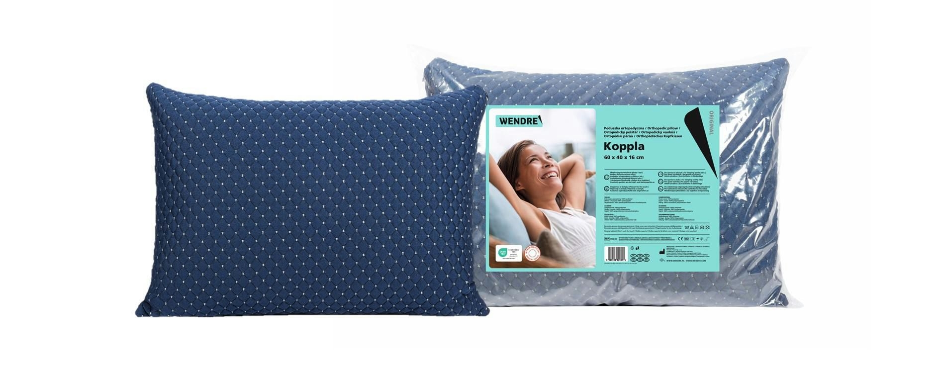 Domácnost a Zahrada - Wendre ortopedický polštář Koppla modrý 1 ks
