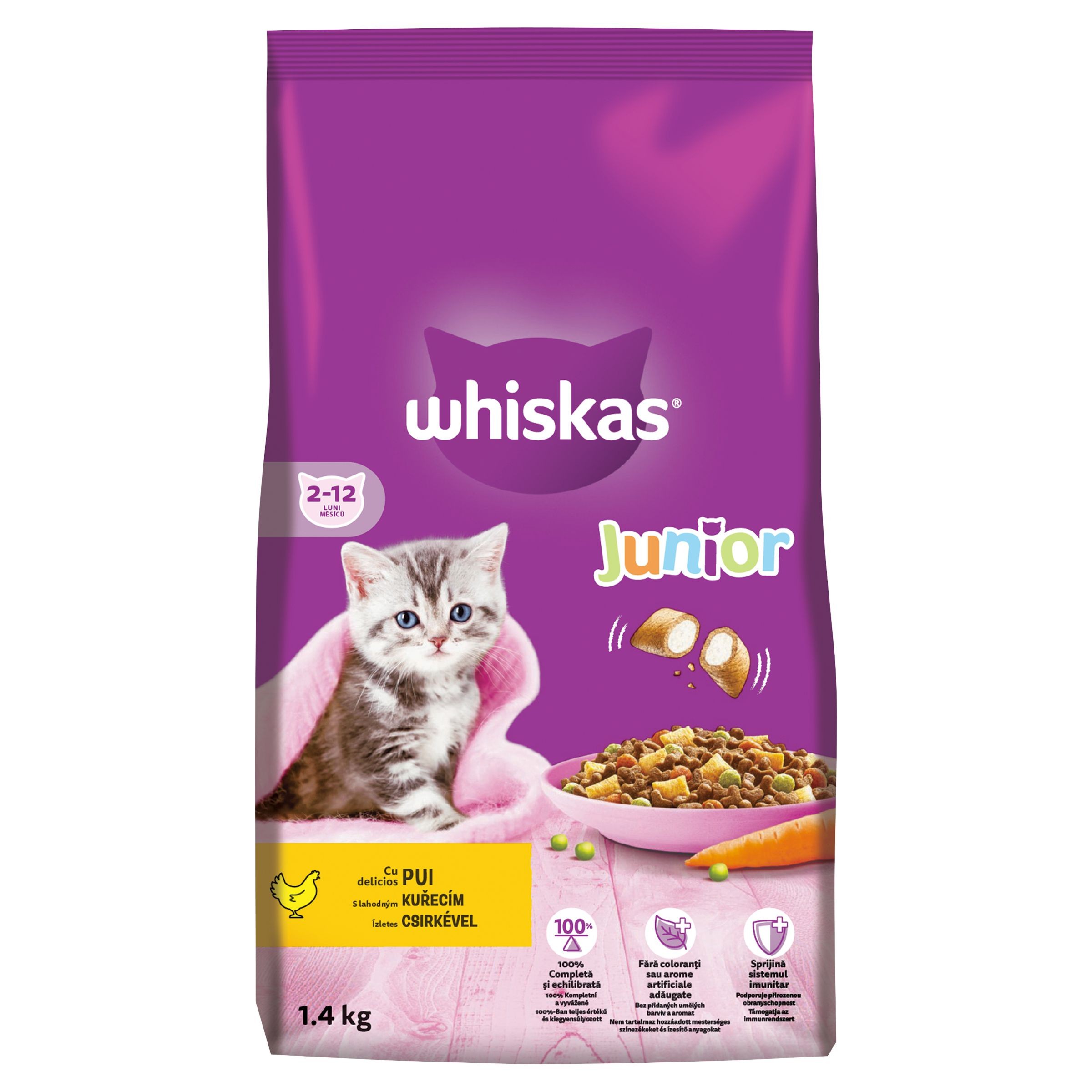 Svět zvířat - Whiskas Junior granule s kuřecím 1,4kg