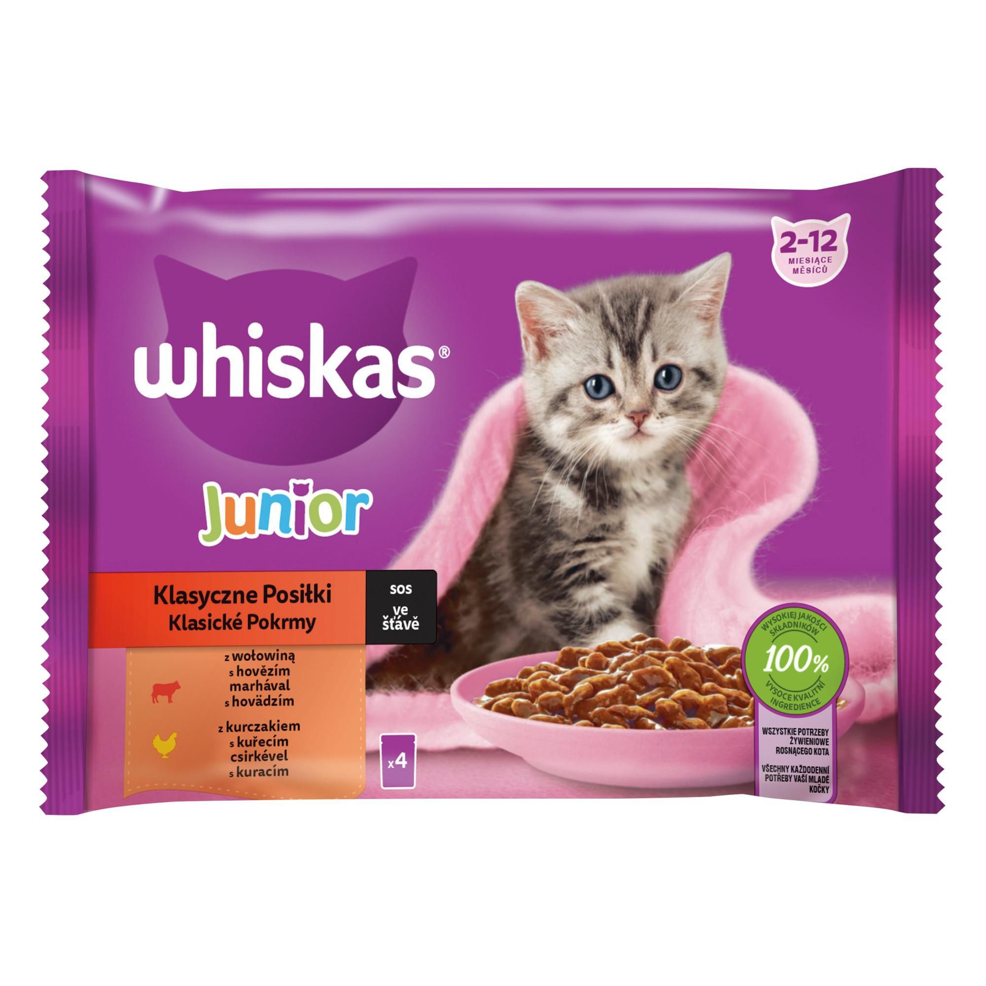 Svět zvířat - Whiskas kapsička klasický výběr ve šťávě pro koťata 4 x 85 g