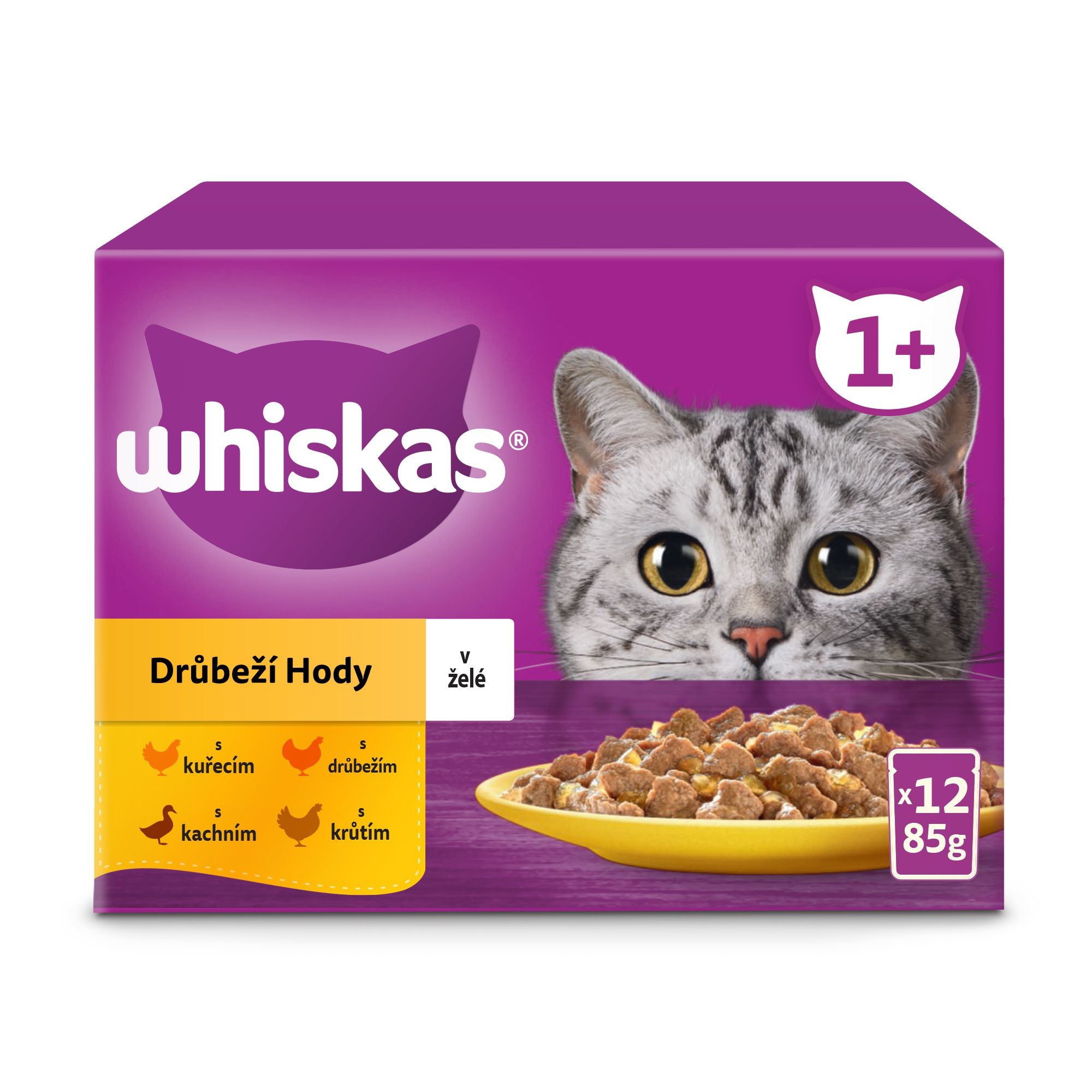 Svět zvířat - Whiskas kapsičky drůbeží výběr v želé pro dospělé kočky 12 x 85 g