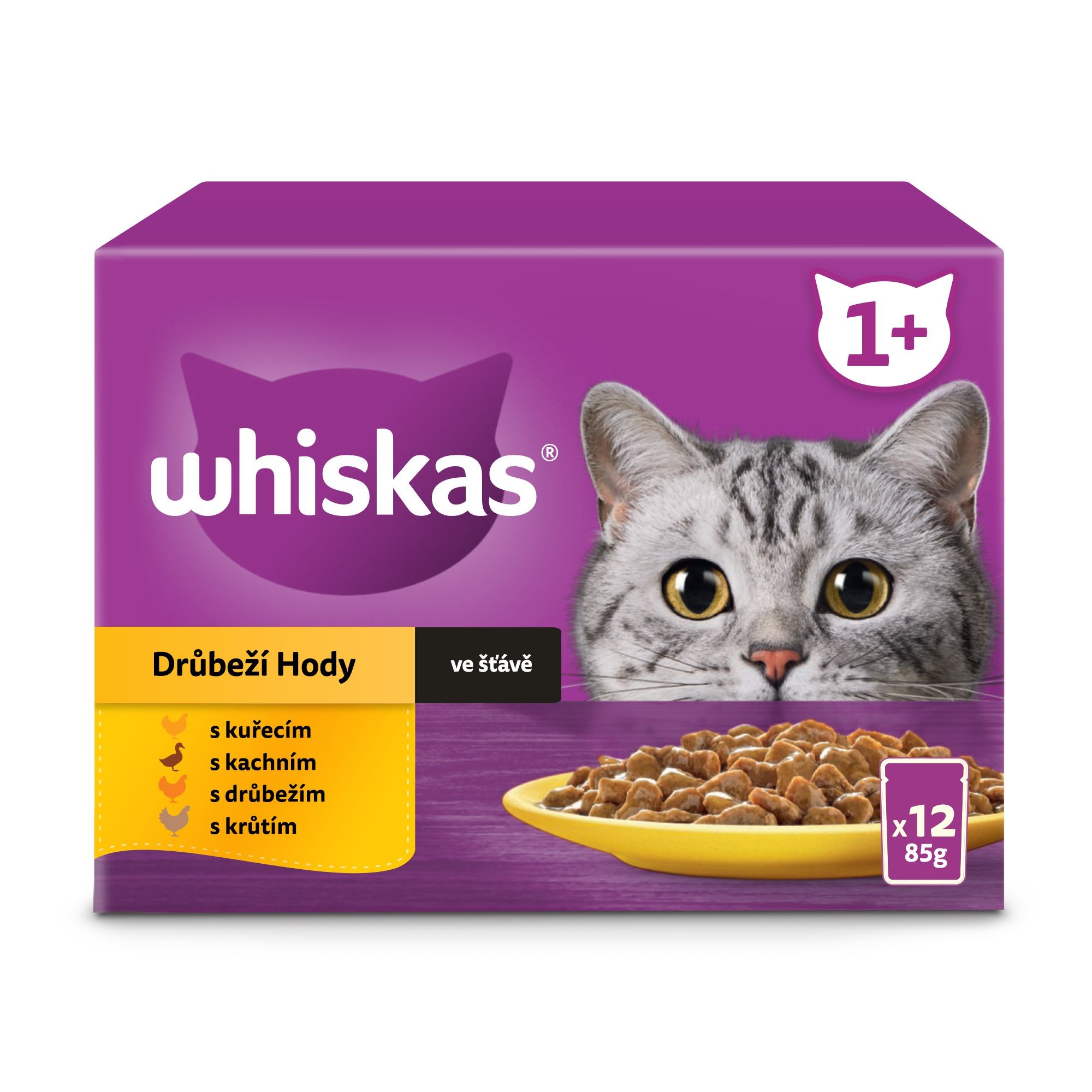 Svět zvířat - Whiskas kapsičky drůbeží výběr ve šťávě pro dospělé kočky 12 x 85 g
