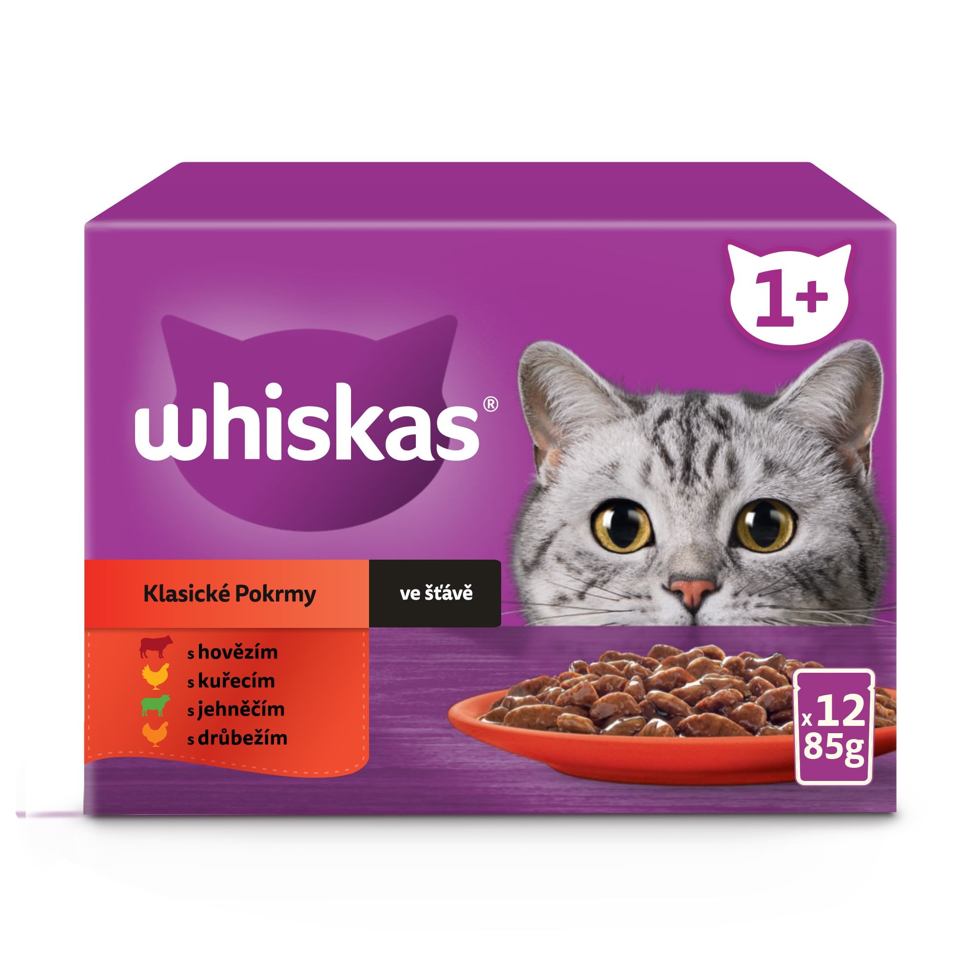 Svět zvířat - Whiskas kapsičky klasický výběr ve šťávě pro dospělé kočky 12 x 85 g