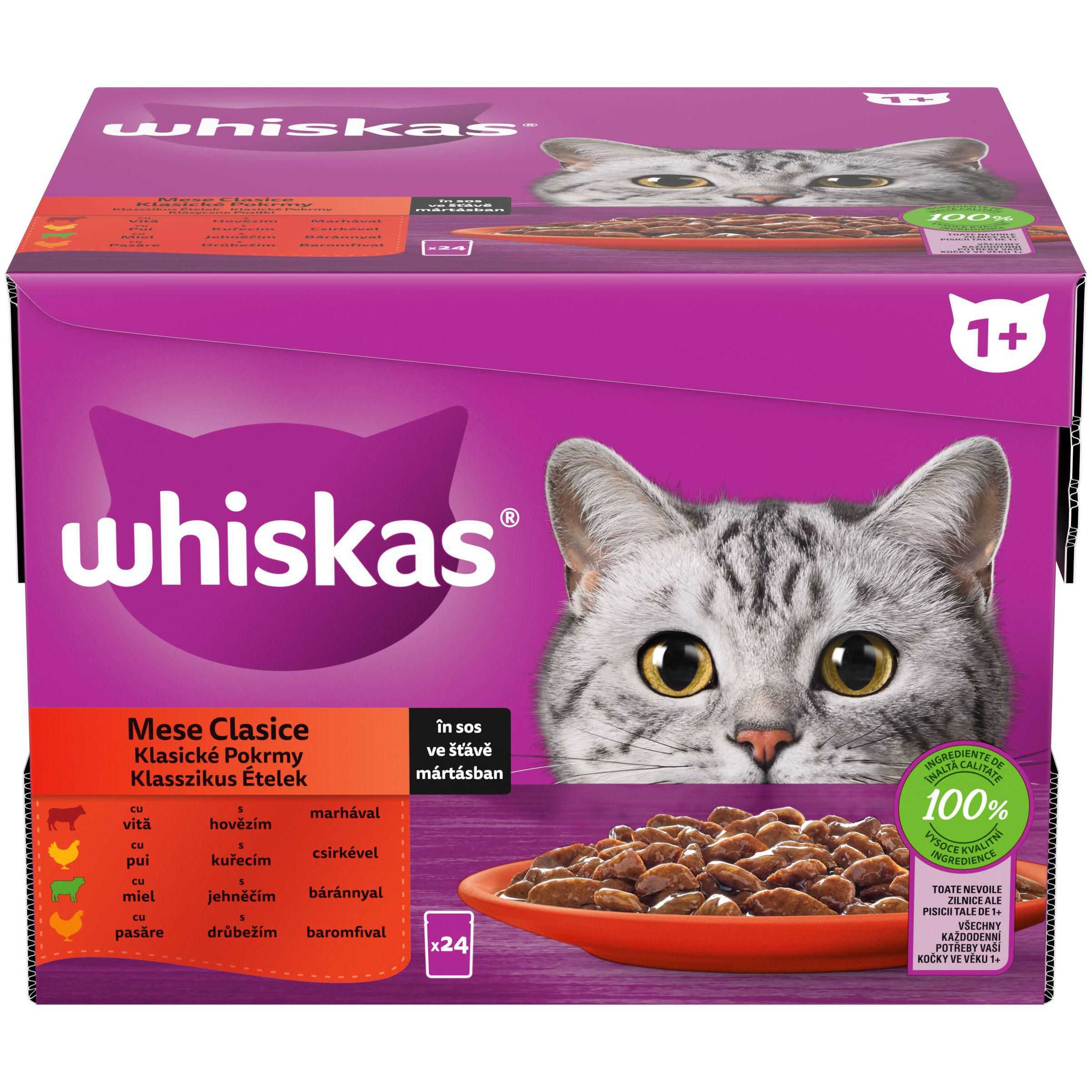 Svět zvířat - Whiskas kapsičky klasický výběr ve šťávě pro dospělé kočky 24 x 85g
