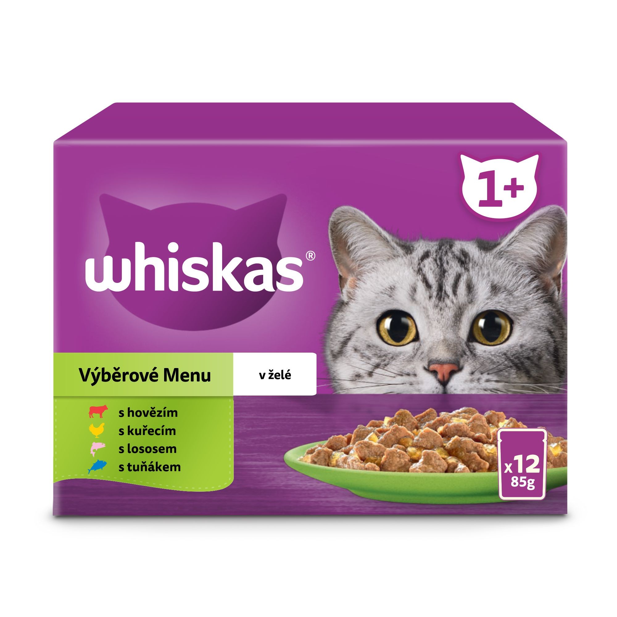 Svět zvířat - Whiskas kapsičky mixovaný výběr v želé pro dospělé kočky 12 x 85 g