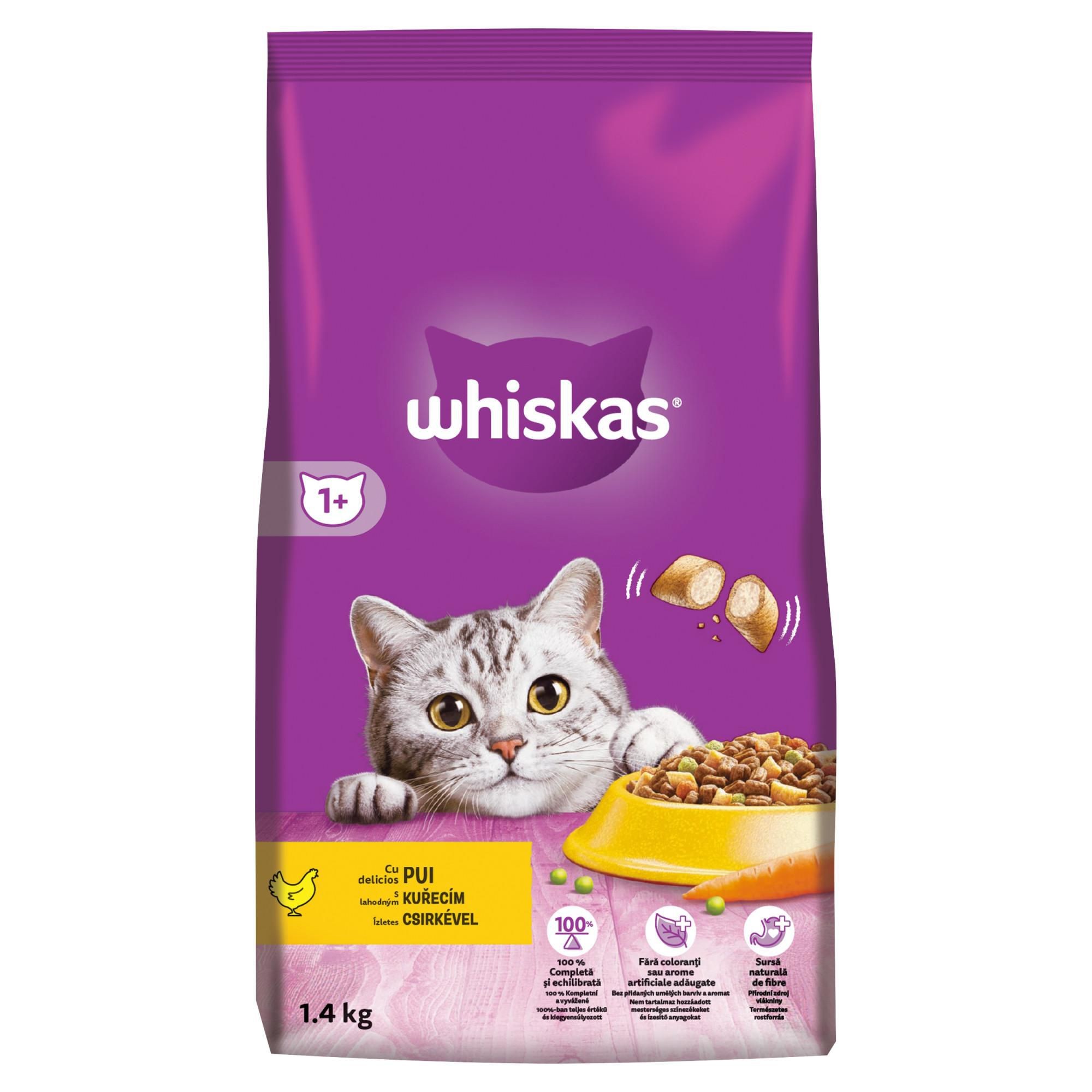 Svět zvířat - Whiskas Kompletní krmivo pro dospělé kočky s kuřecím 1,4 kg