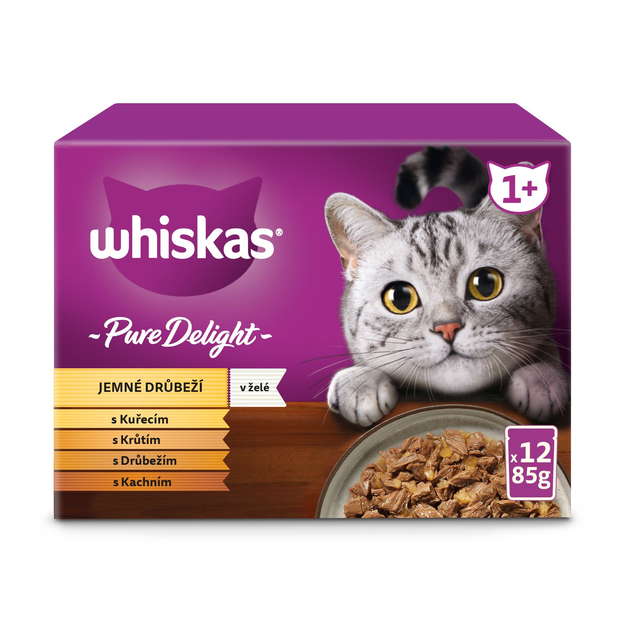 Svět zvířat - Whiskas Pure Delight kapsičky drůbeží výběr v želé pro dospělé kočky 12 x 85 g