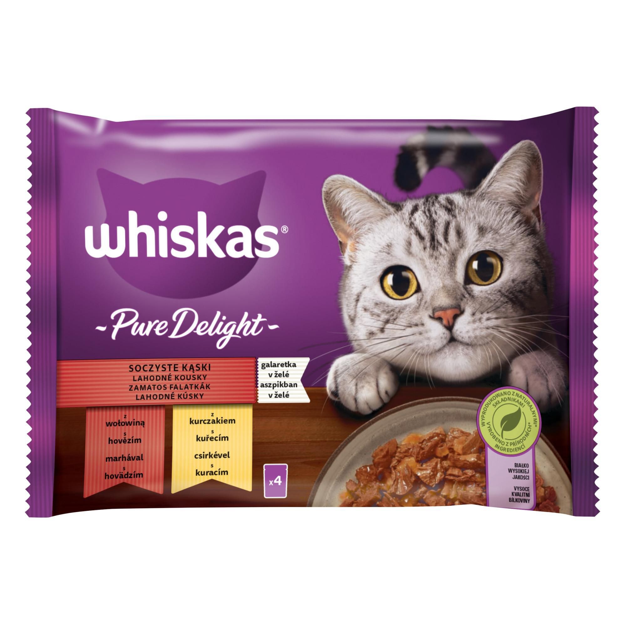 Svět zvířat - Whiskas Pure Delight klasický výběr v želé pro dospělé kočky 4 x 85 g