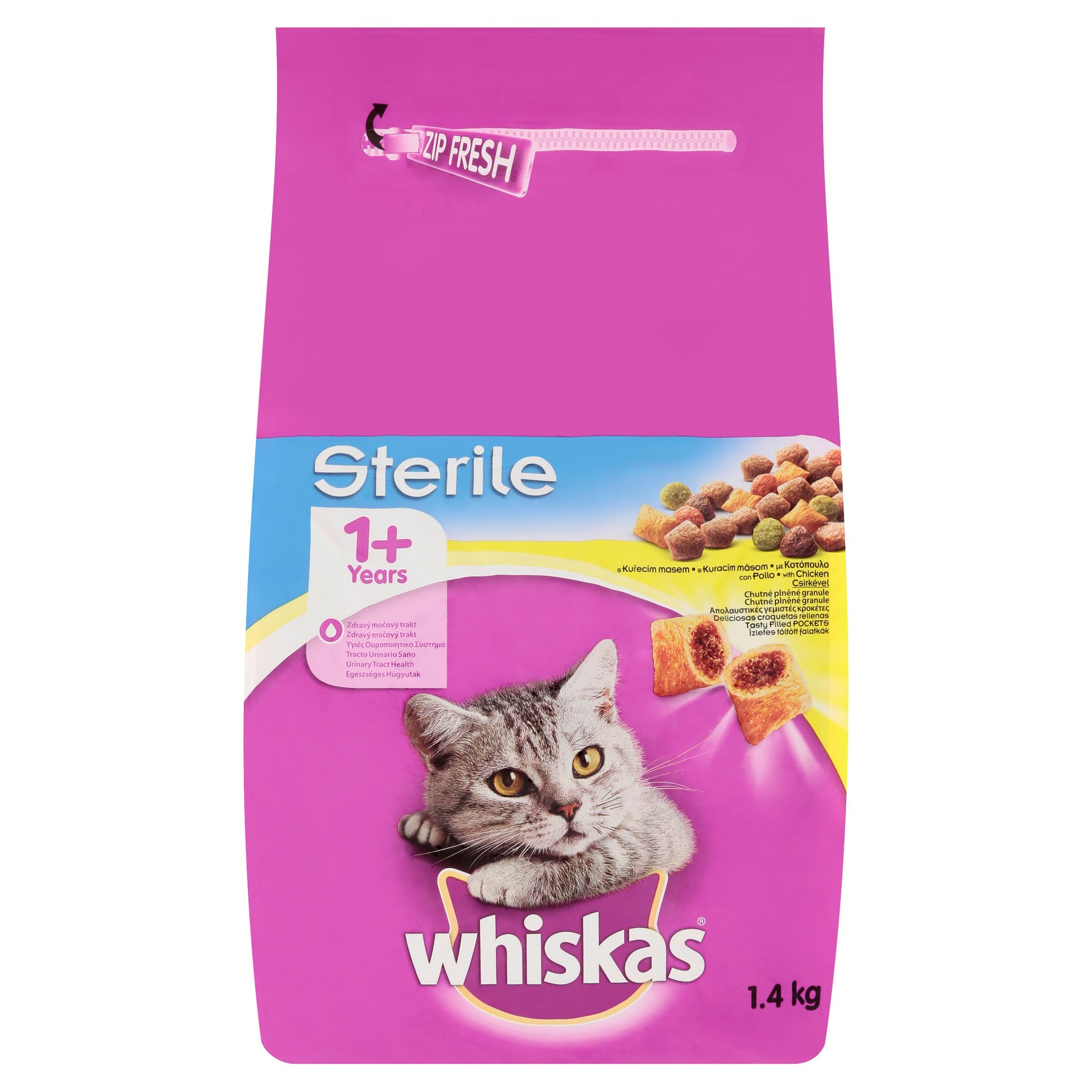 Svět zvířat - Whiskas Sterile kompletní krmivo pro dospělé kočky s kuřecím masem 1,4 kg