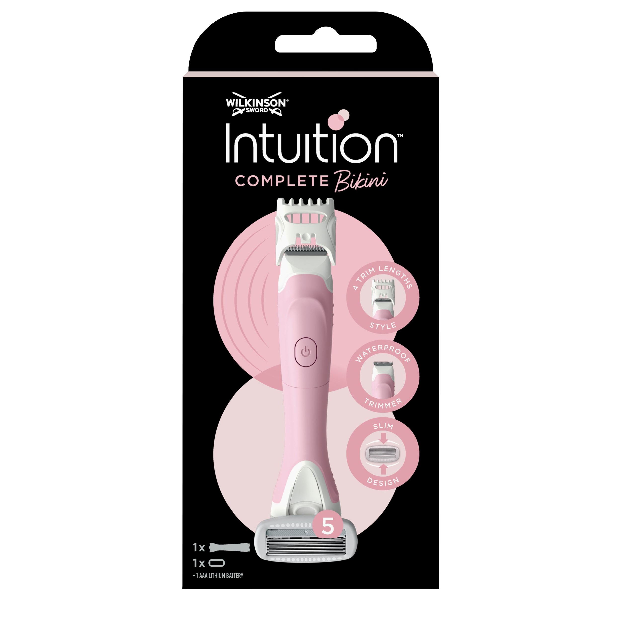 Drogerie a kosmetika - Wilkinson Intuition Complete Bikini zastřihovač a holící strojek + 1 náhradní hlavice