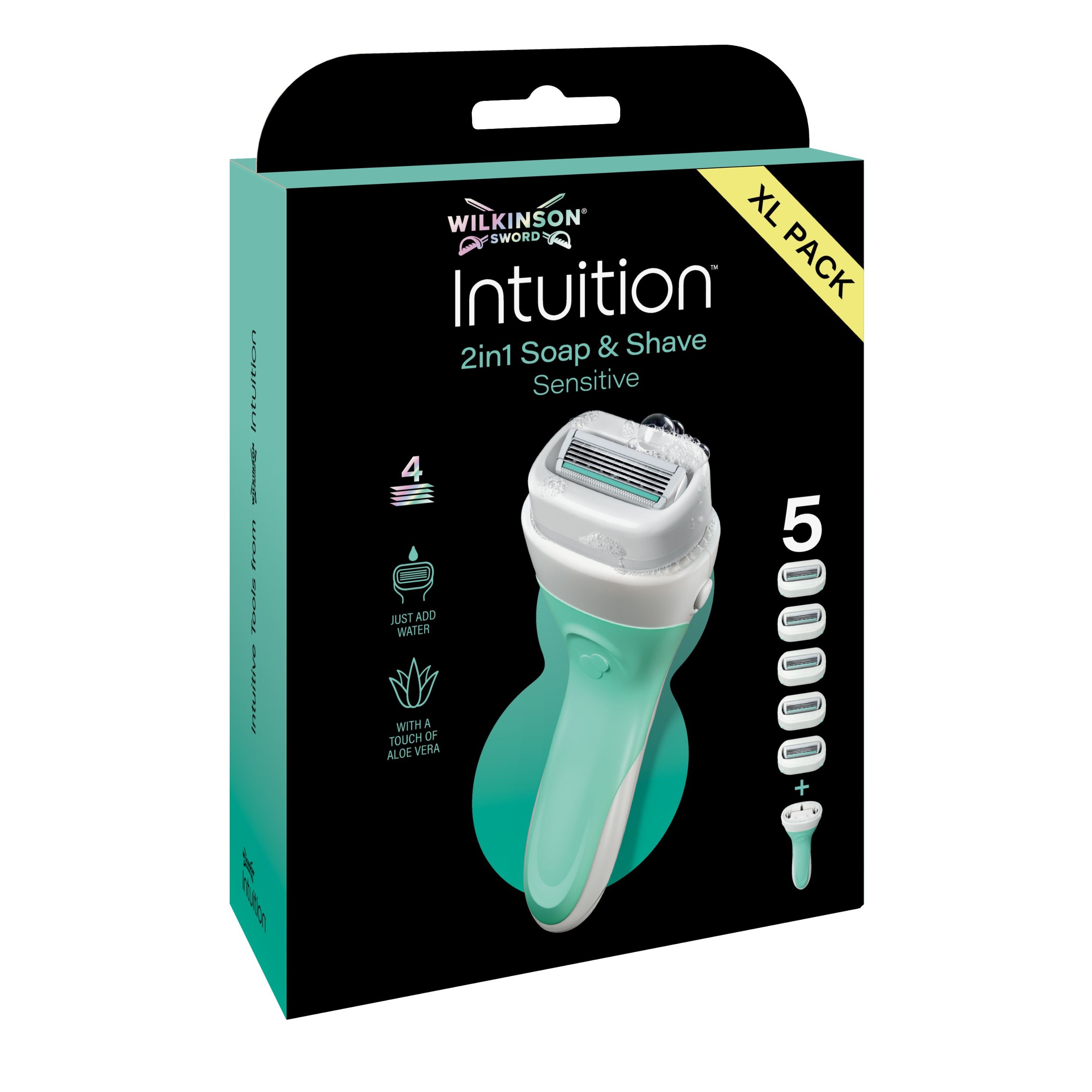 Wilkinson Sword Intuition 2in1 Sensitive dámský holicí strojek + 5 náhradních hlavic v balení-2