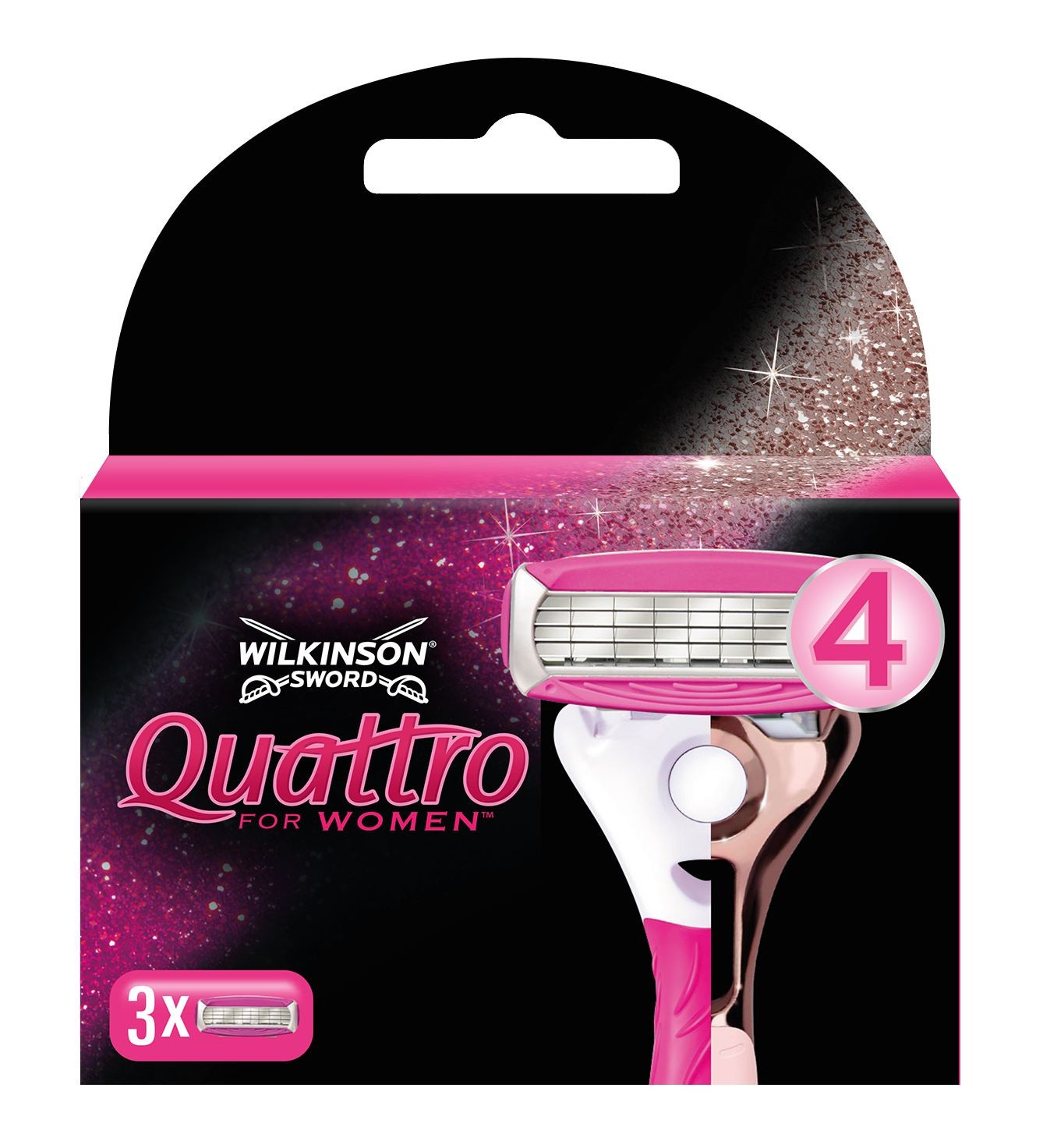 Drogerie a kosmetika - Wilkinson Sword Quattro For Women Rose Gold Blades 1+3ks