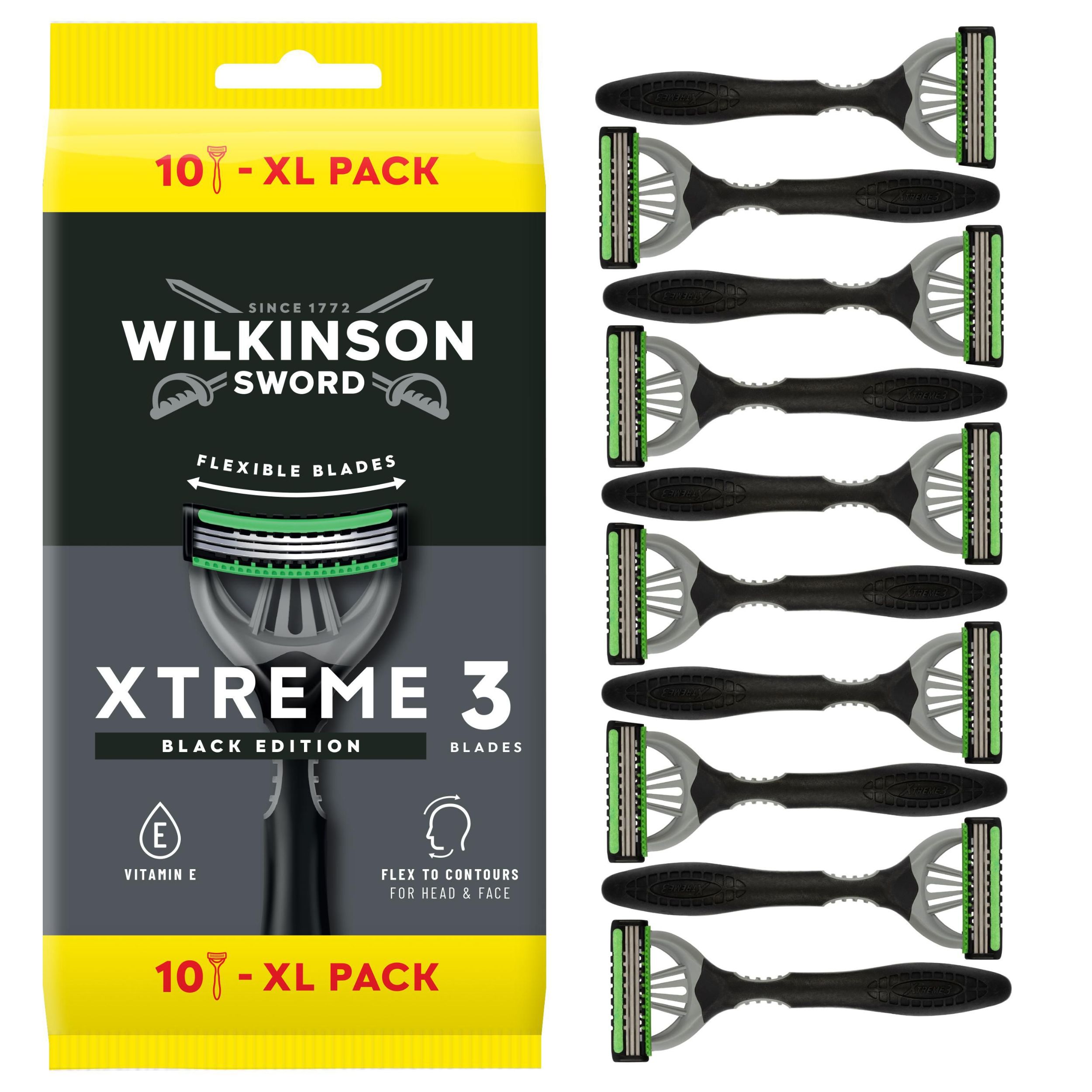 Drogerie a kosmetika - Wilkinson Sword Xtreme3 Black Edition Jednorázová holítka 10 ks