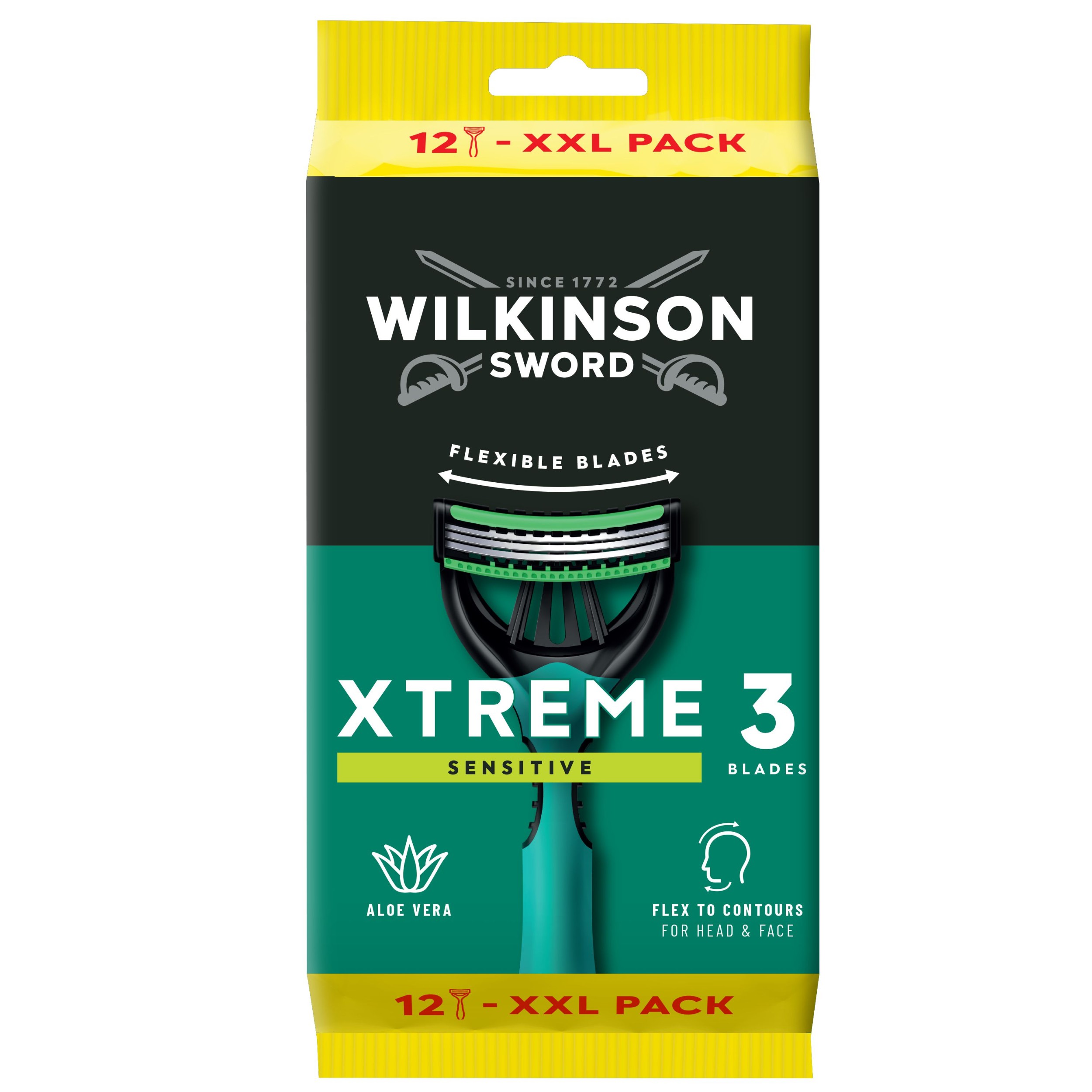 Drogerie a kosmetika - Wilkinson Sword Xtreme3 Sensitive Jednorázová holítka 12 ks