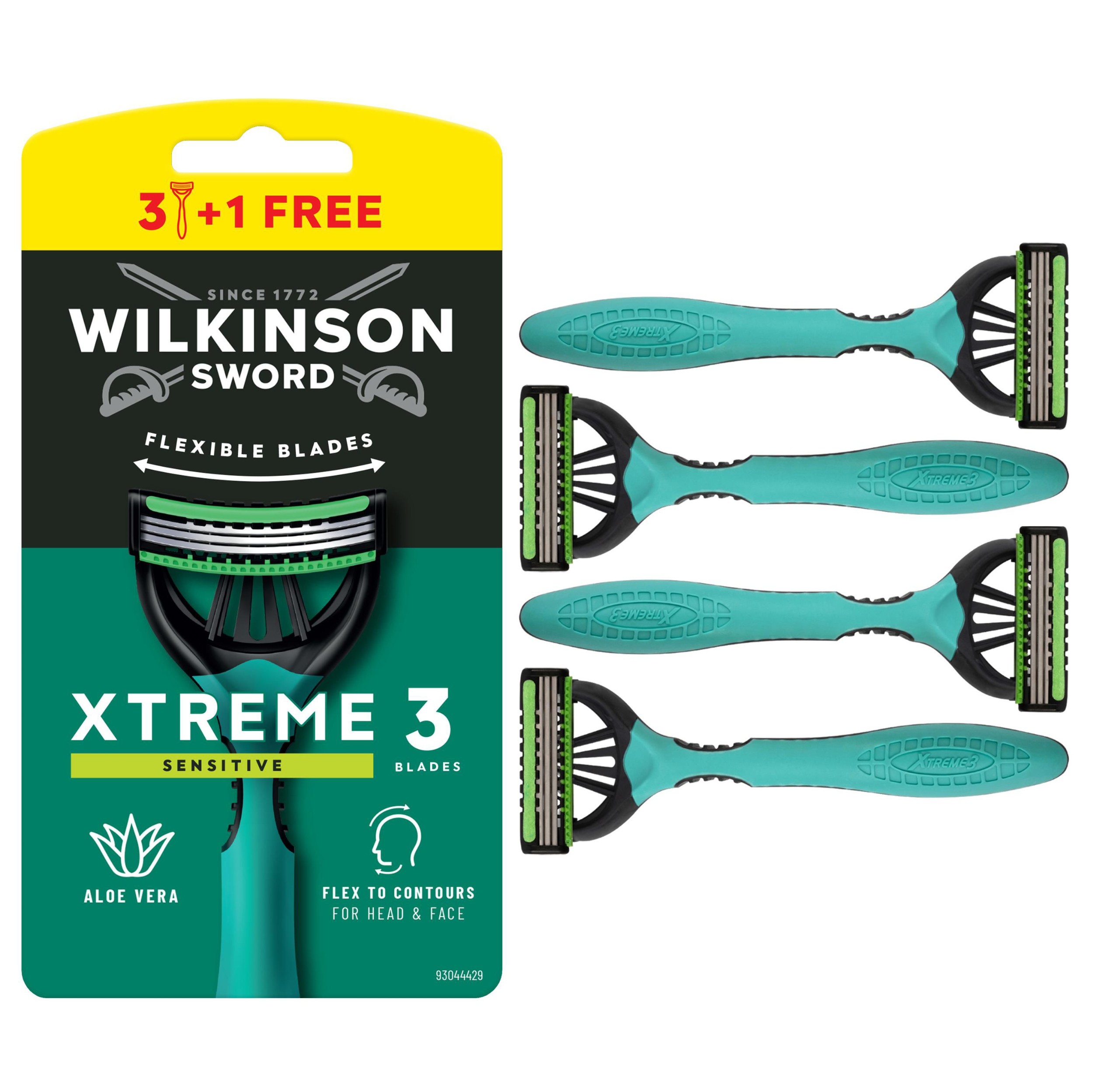 Drogerie a kosmetika - Wilkinson Sword Xtreme3 Sensitive Jednorázová holítka 4 ks