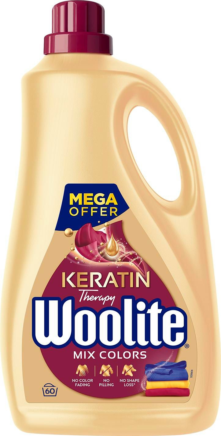 Drogerie a kosmetika - Woolite Na barevné prádlo s keratinem 3,6l 60 praní