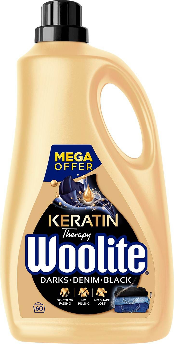 Drogerie a kosmetika - Woolite Na tmavé a černé prádlo s keratinem 3,6l 60 praní