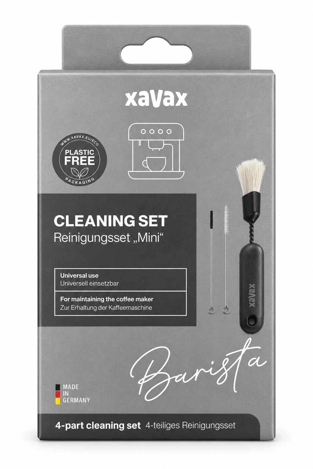 Xavax Barista čisticí set nejen pro automatické kávovary s hadičkou na mléko, 4 dílný