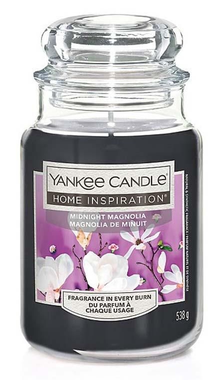 Domácnost a Zahrada - Yankee Candle Home Inspiration Svíčka ve skle velká Midnight Magnolia 538g