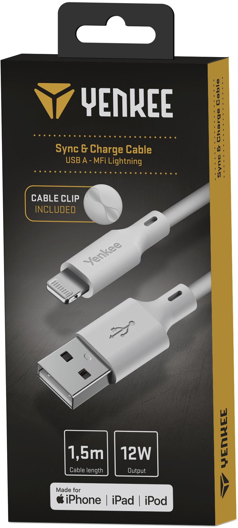 Elektro - Yenkee Kabel YCU 615 WH SILIC MFi - USB A /1,5m