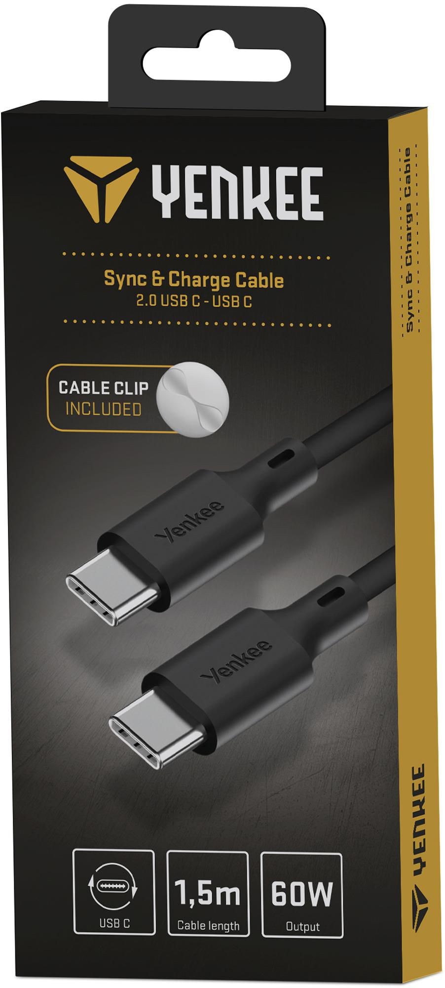 Elektro - Yenkee Kabel YCU C115 BK SILIC USB C-C / 1,5m
