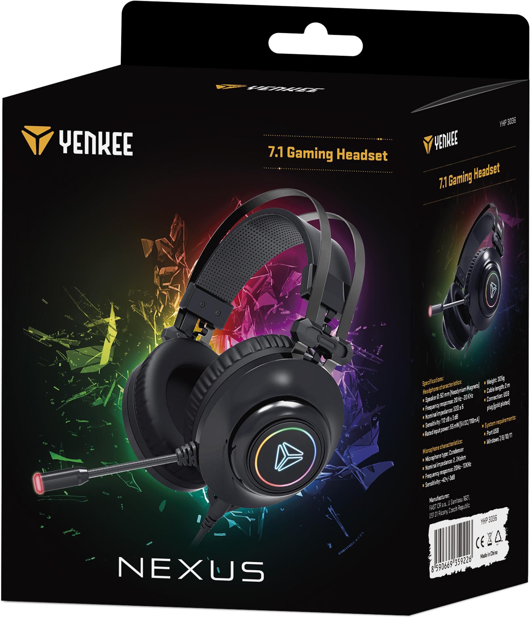 Elektro - Yenkee Sluchátka Herní USB YHP 3036 Nexus