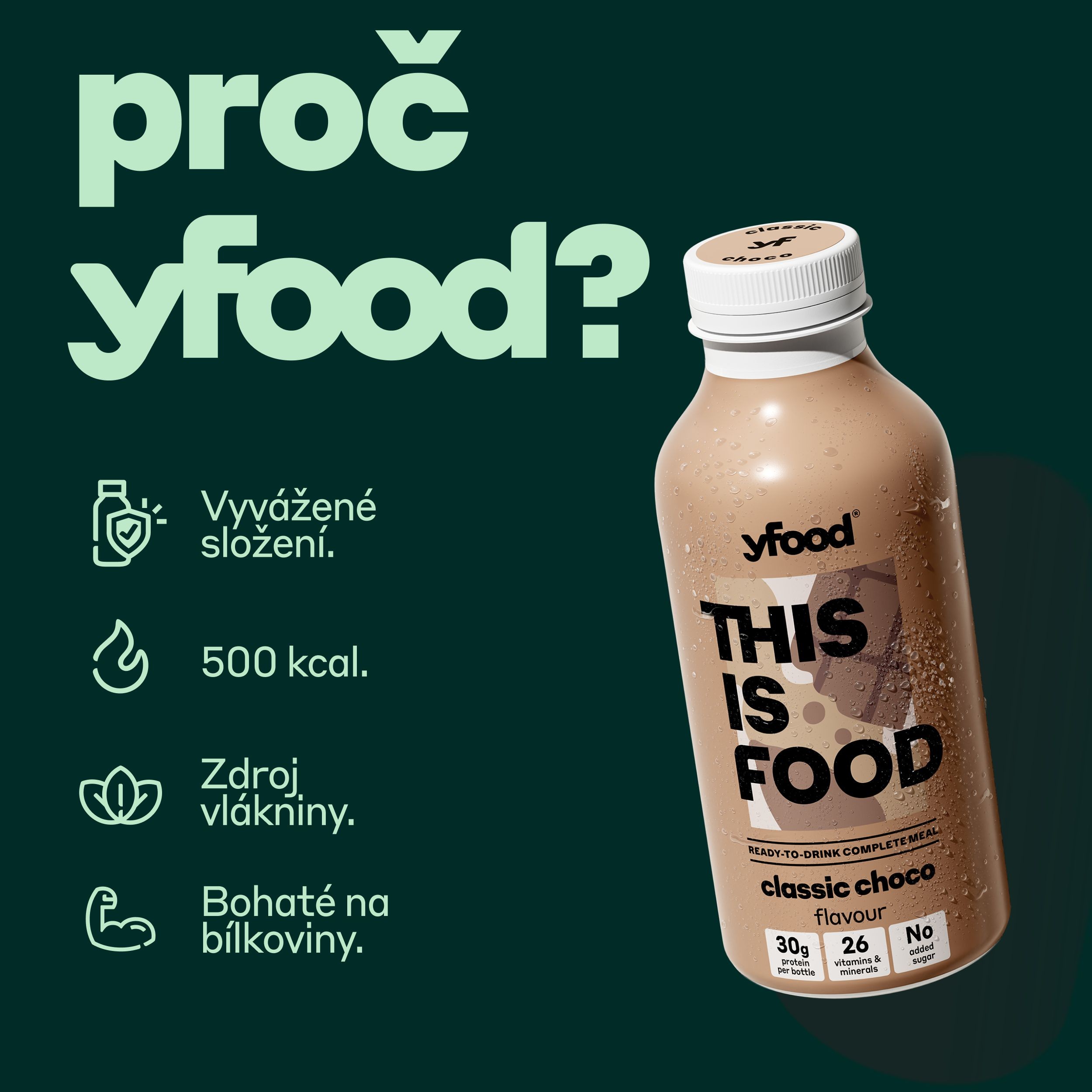 Yfood nutričně vyvážené jídlo ve formě nápoje s příchutí čokolády 500 ml-1