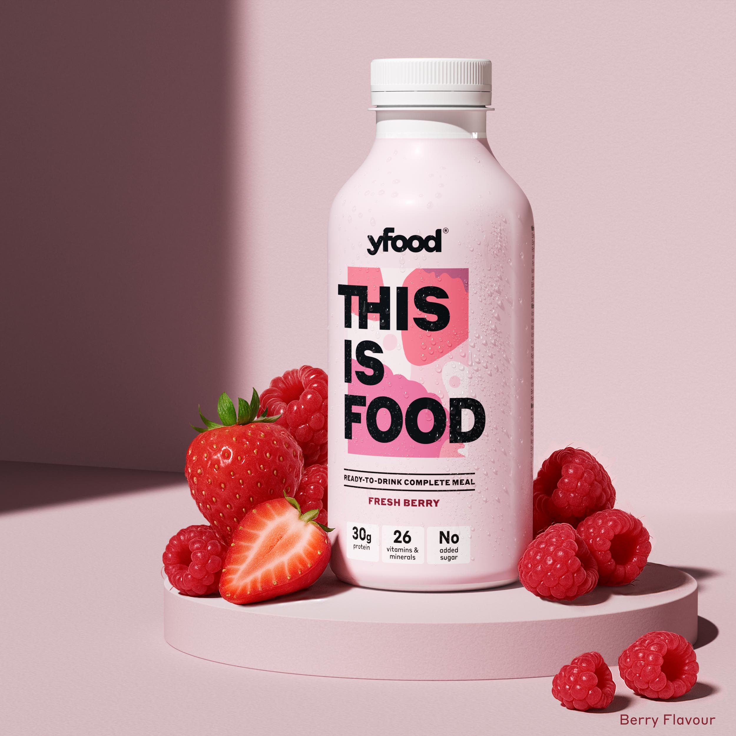 Yfood nutričně vyvážené jídlo ve formě nápoje s příchutí malin a jahod 500 ml-0