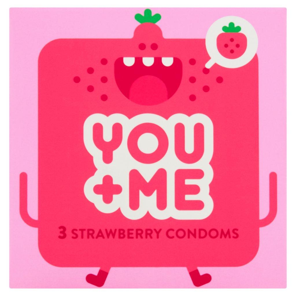 Drogerie a kosmetika - You Me Strawberry kondomy 3 ks