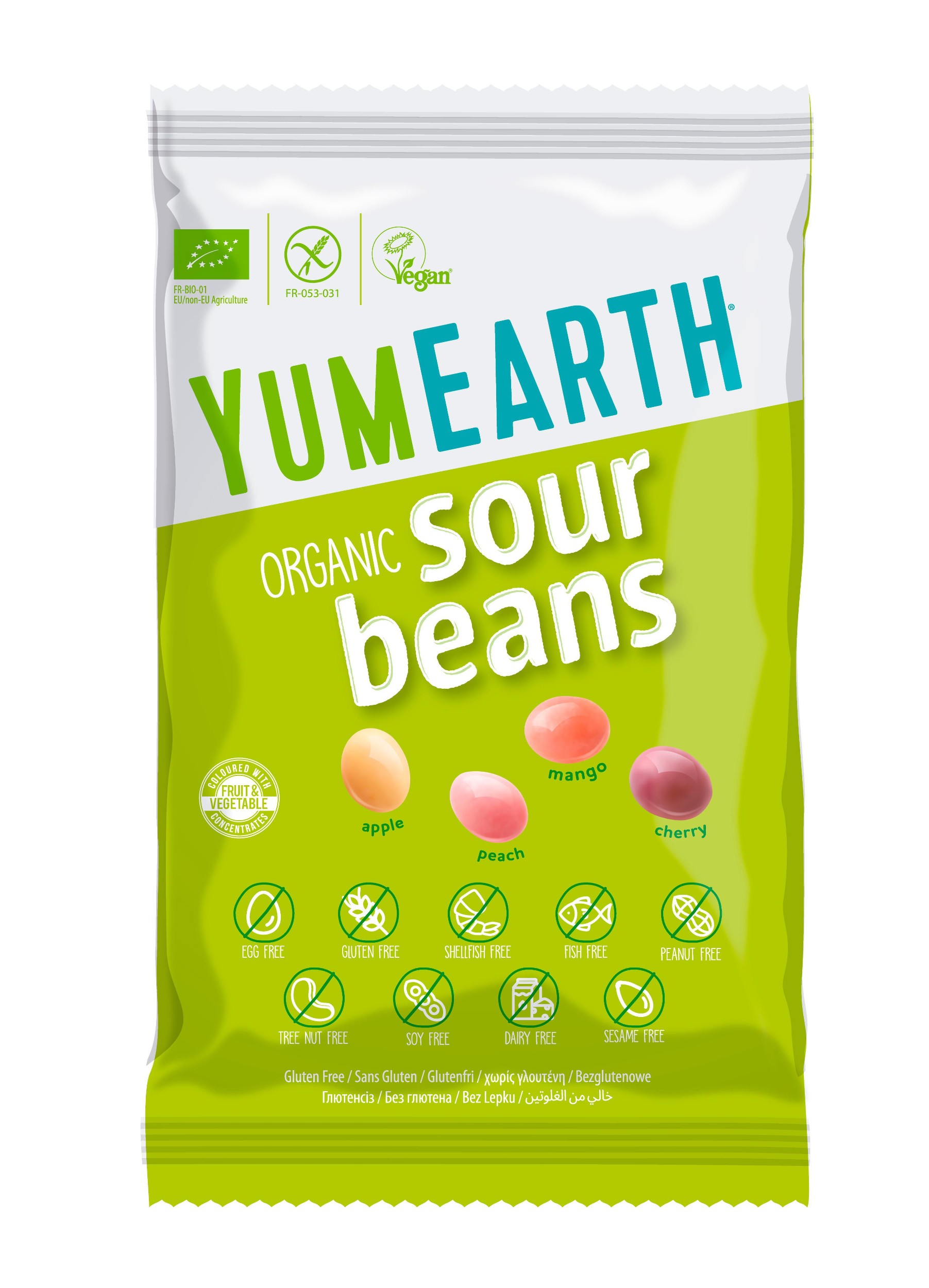 Zdravý svět - YumEarth BIO Kyselé želé bonbony - Mix příchutí, 50 g